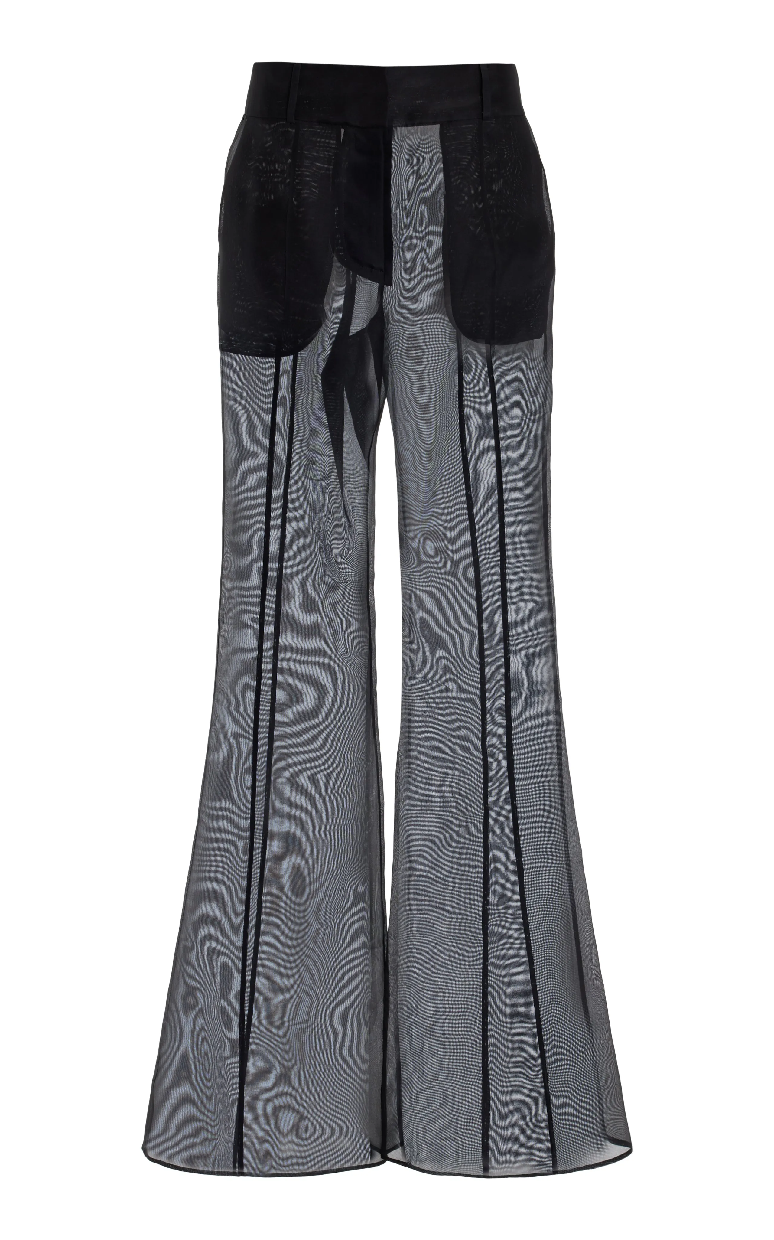 Rhein Sheer Pant in Black Silk Organza sold by Gabriela Hearst