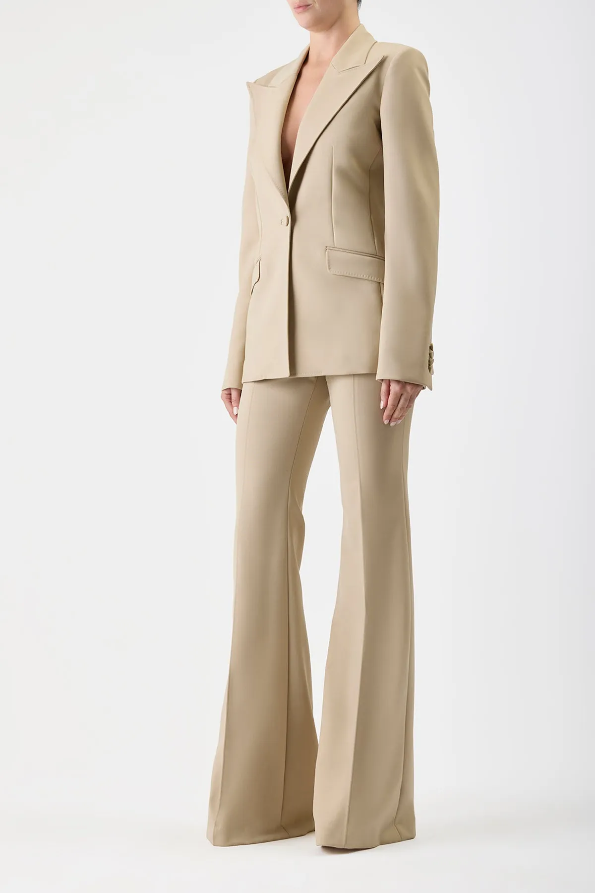 Rhein Pant in Khaki Sportswear Wool sold by Gabriela Hearst product image thumbnail 3
