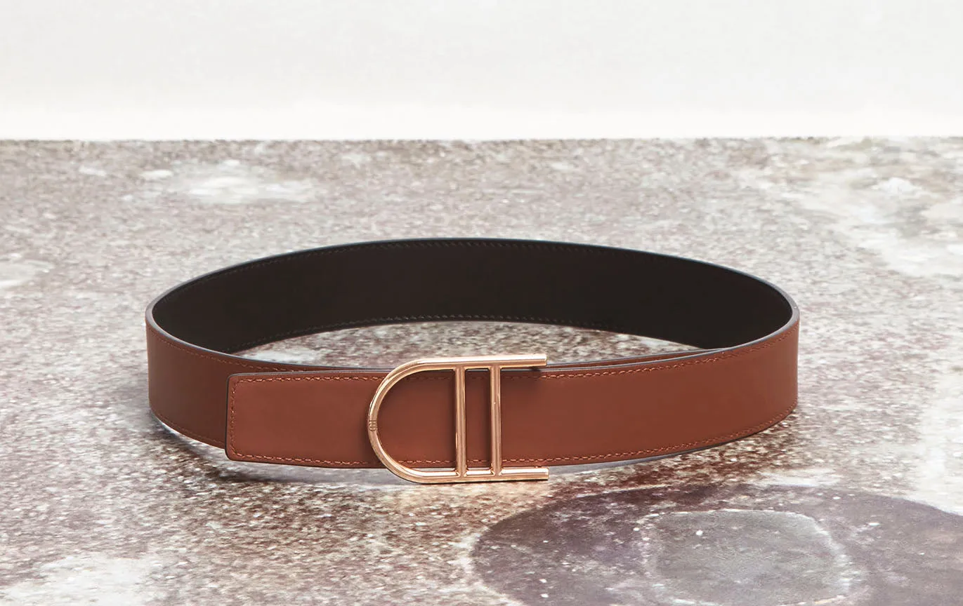 Reversible Neala Belt in Black & Cognac Leather sold by Gabriela Hearst product image thumbnail 2
