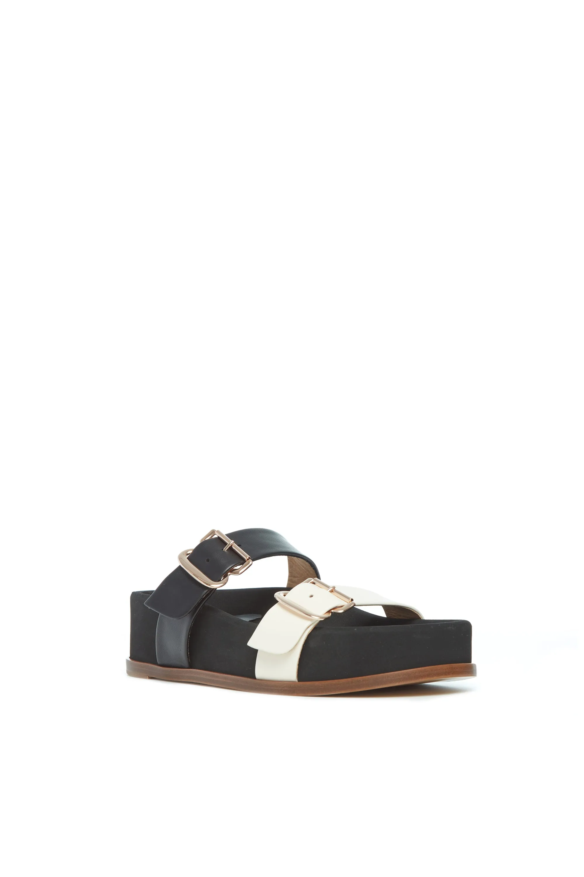 Wren Platform Sandal in Black & Ivory Nappa Leather sold by Gabriela Hearst product image thumbnail 2