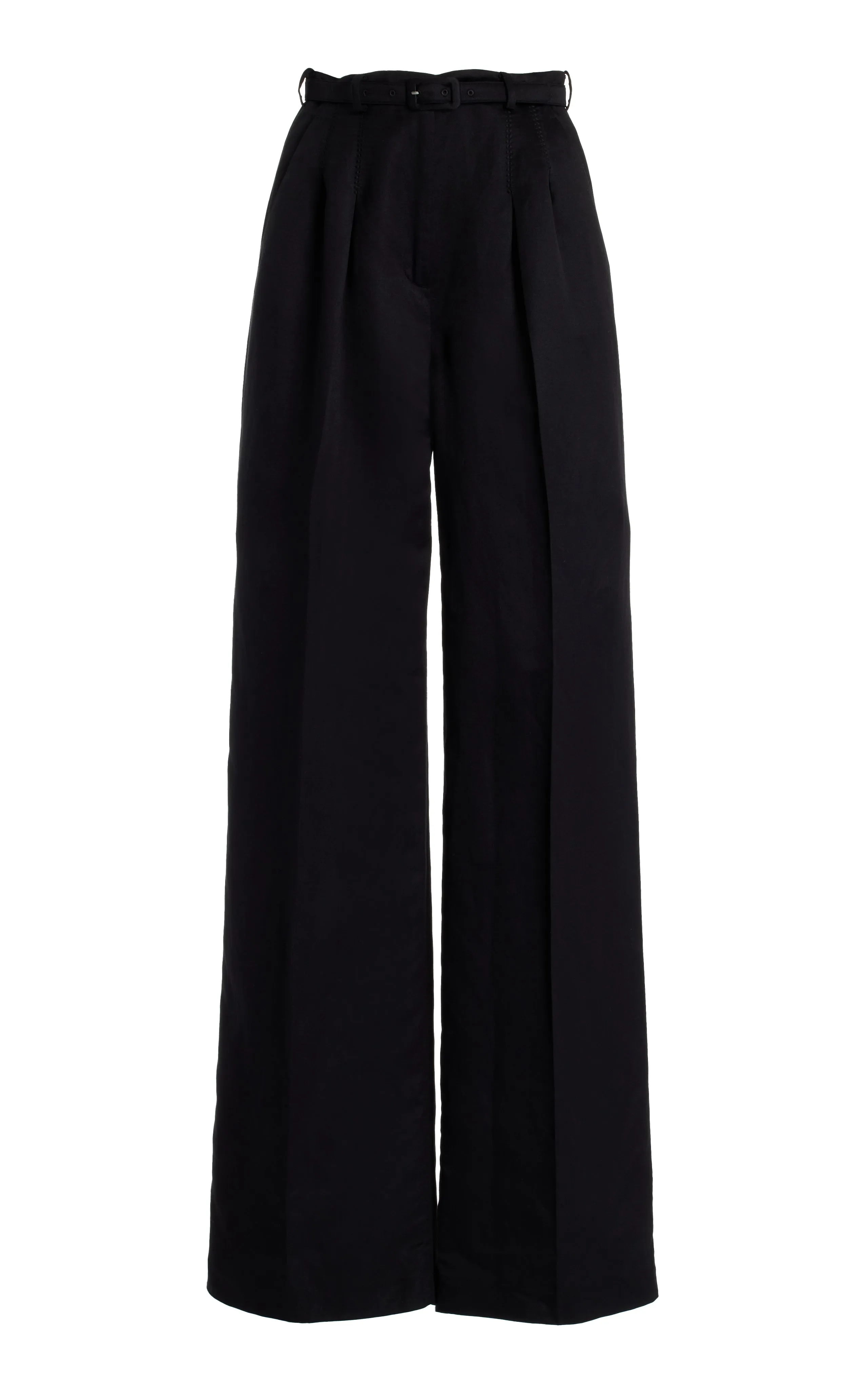 Vargas Pant in Black Silk Linen Satin sold by Gabriela Hearst