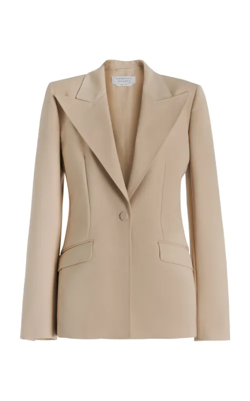 Leiva Blazer in Khaki Sportswear Wool sold by Gabriela Hearst