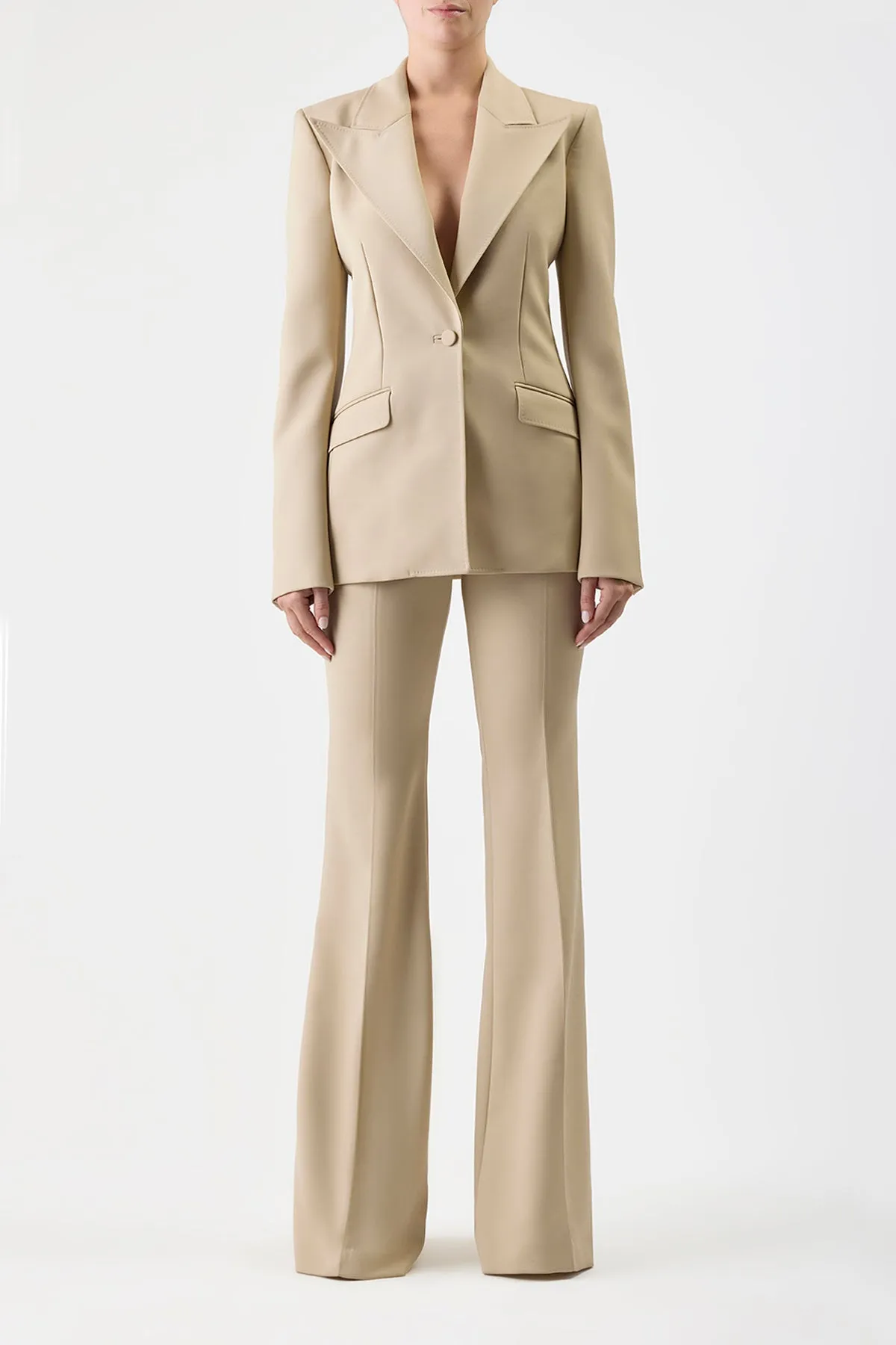 Leiva Blazer in Khaki Sportswear Wool sold by Gabriela Hearst product image thumbnail 2