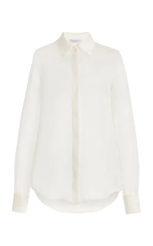 Horus Sheer Shirt in Ivory Silk Organza sold by Gabriela Hearst