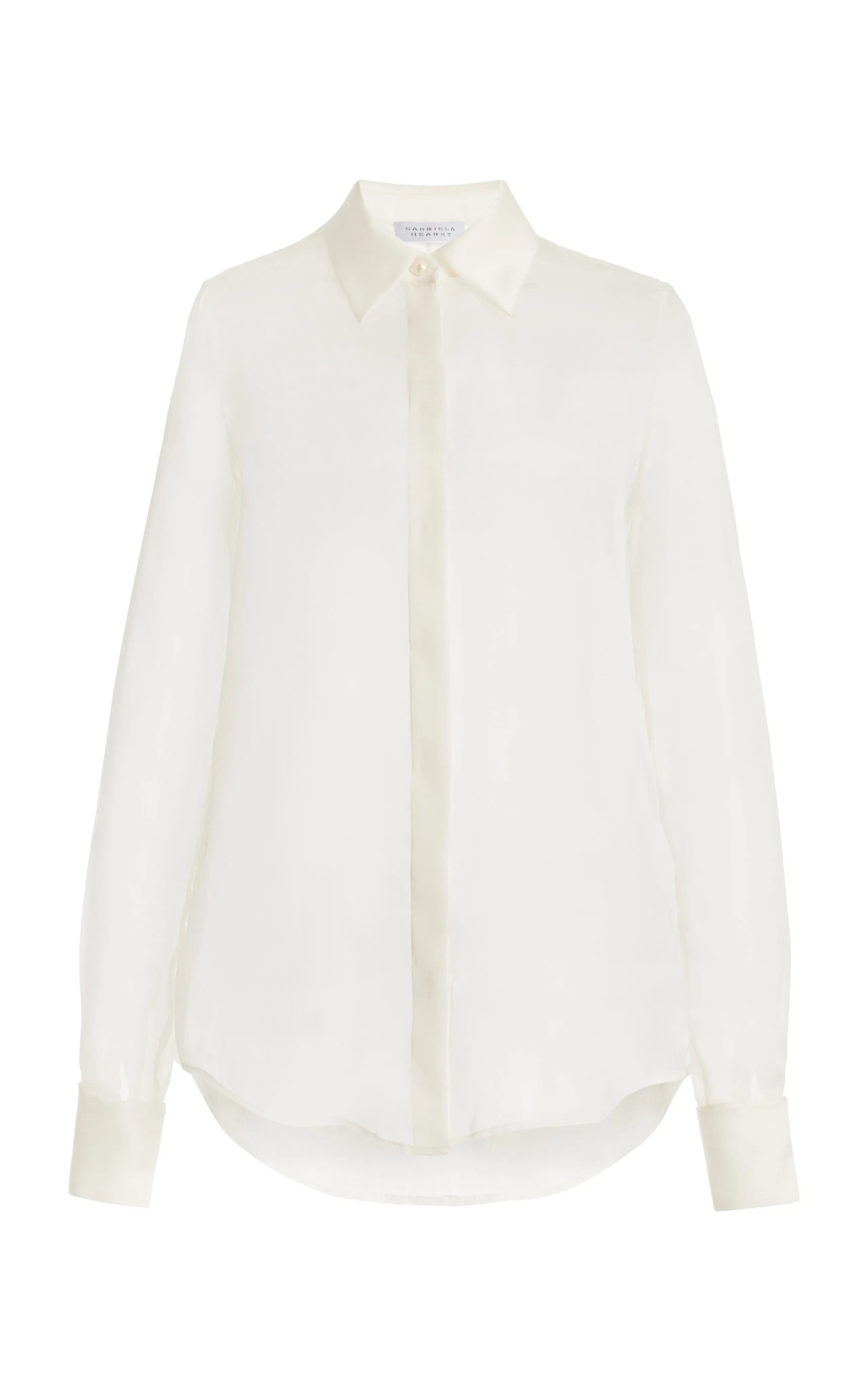 Horus Sheer Shirt in Ivory Silk Organza sold by Gabriela Hearst