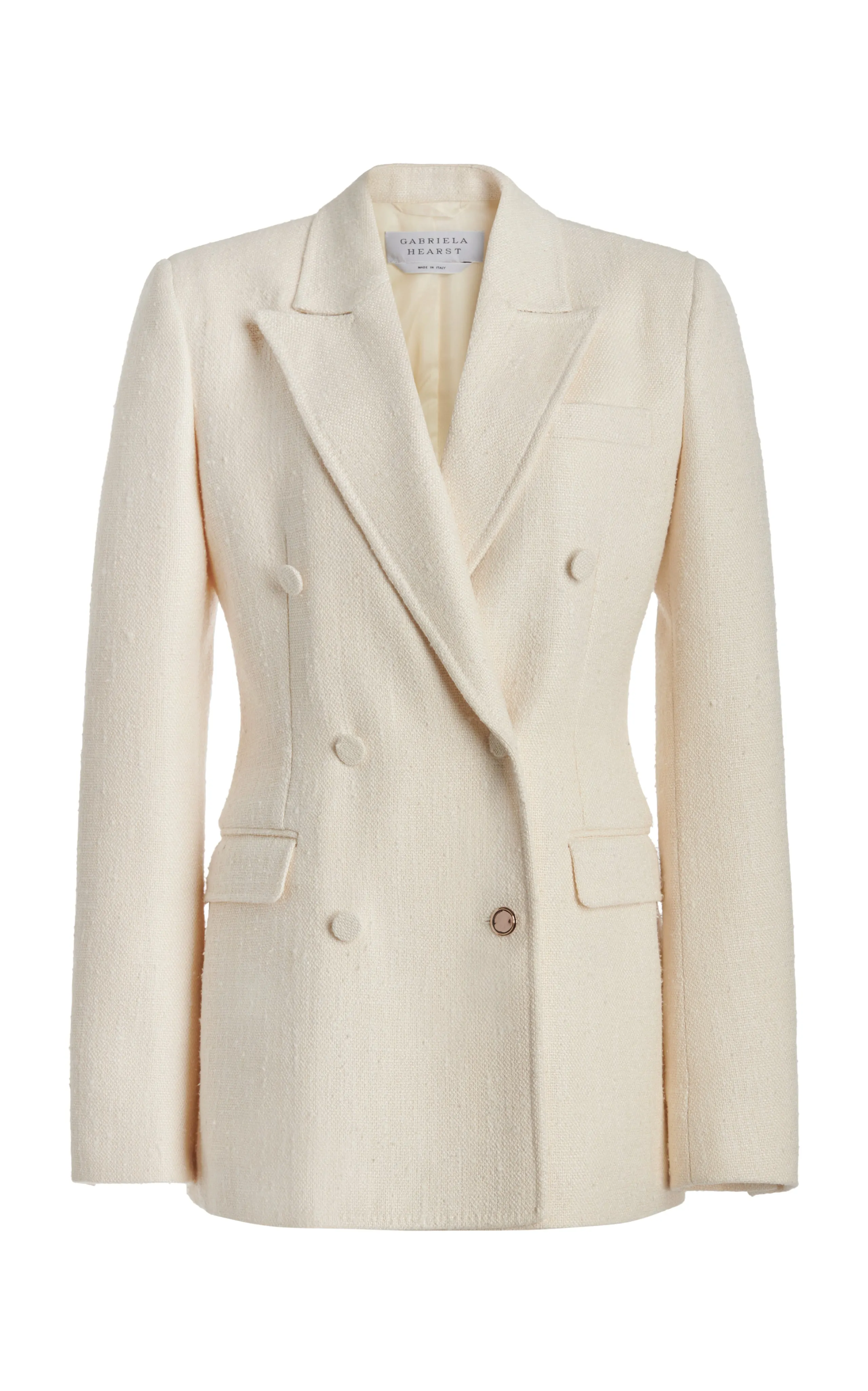 Gavin Blazer in Ivory Silk Virgin Wool Slub sold by Gabriela Hearst