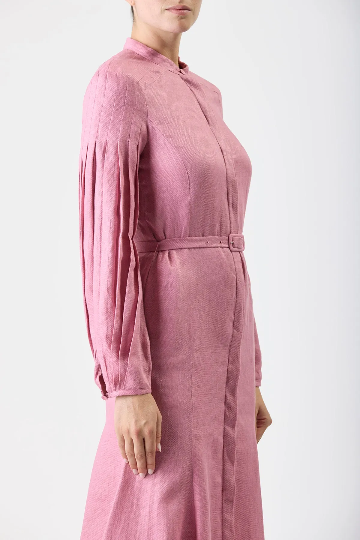Lydia Maxi Dress with Slip in Rose Quartz Linen sold by Gabriela Hearst product image thumbnail 5