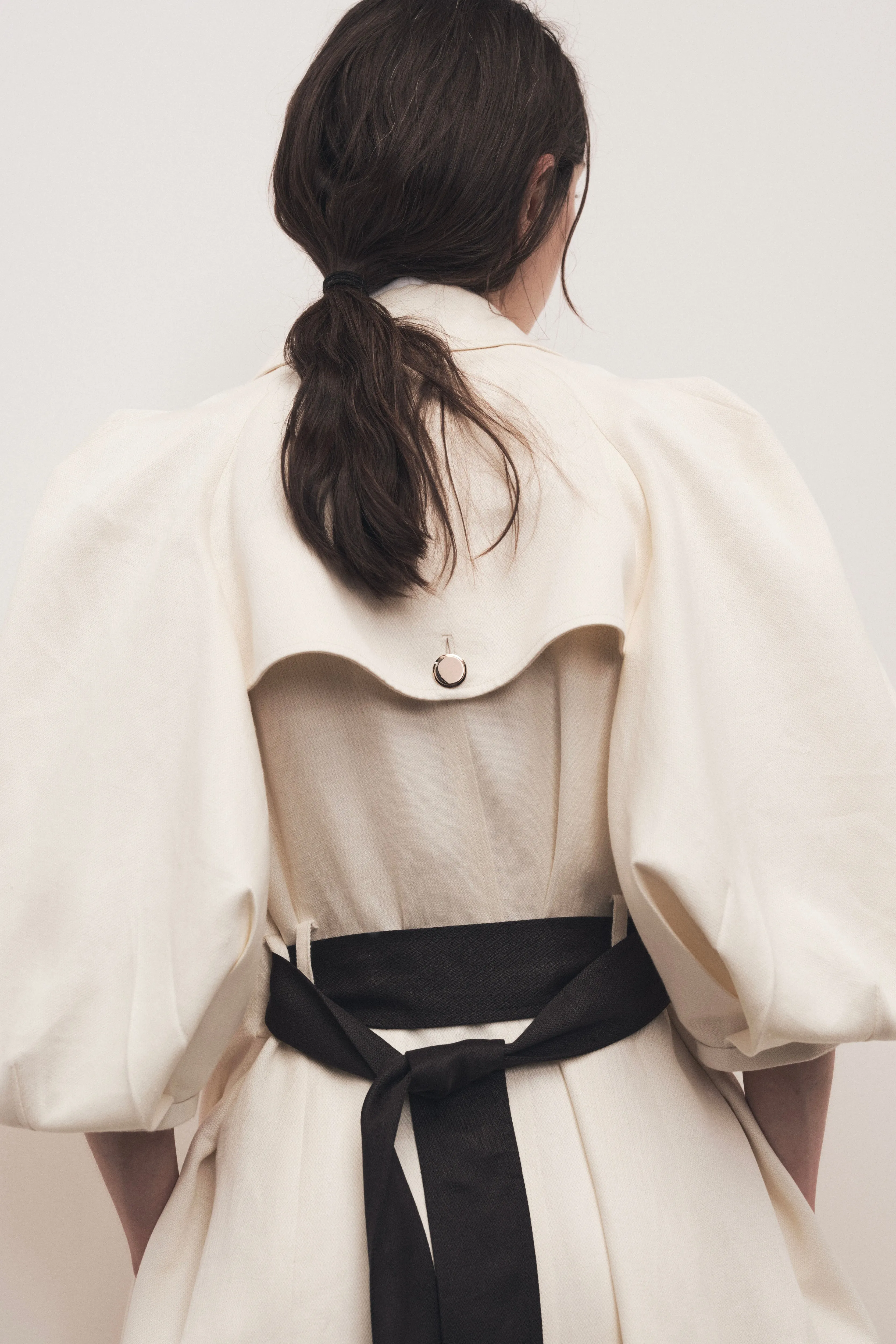 Iona Trench Coat in Ivory Textured Linen sold by Gabriela Hearst product image thumbnail 2