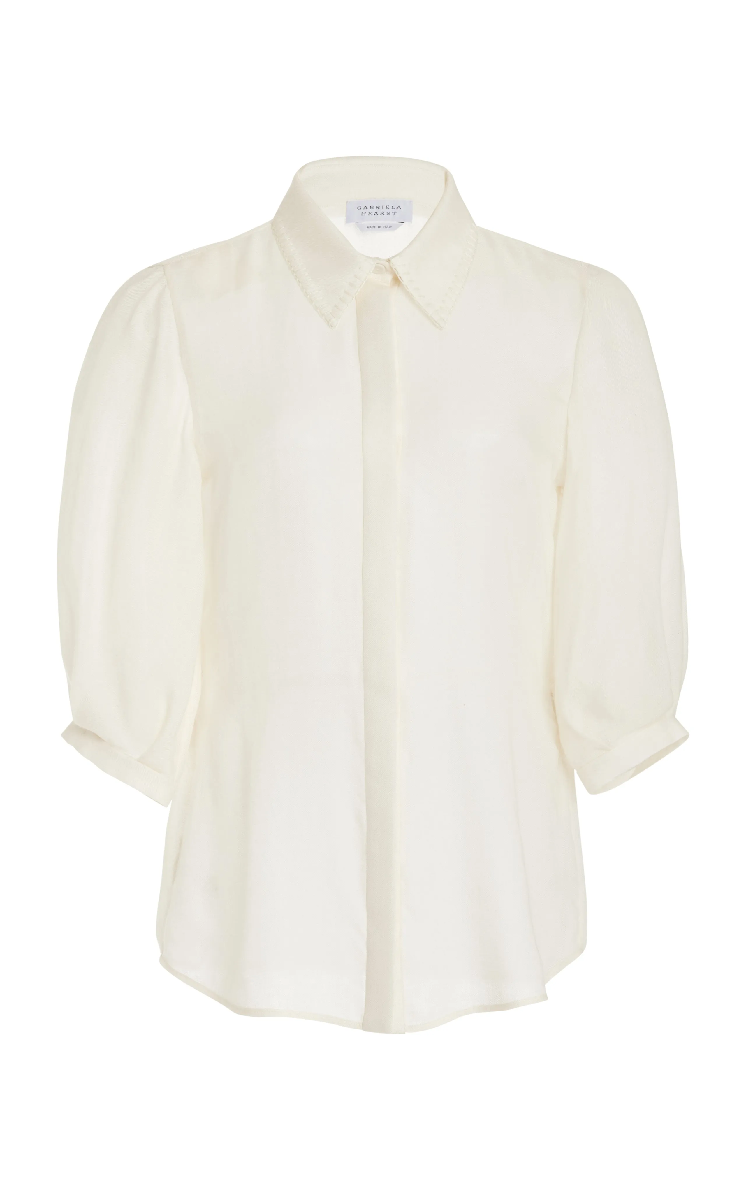 Hadley Blouse in Ivory Virgin Wool Cashmere sold by Gabriela Hearst