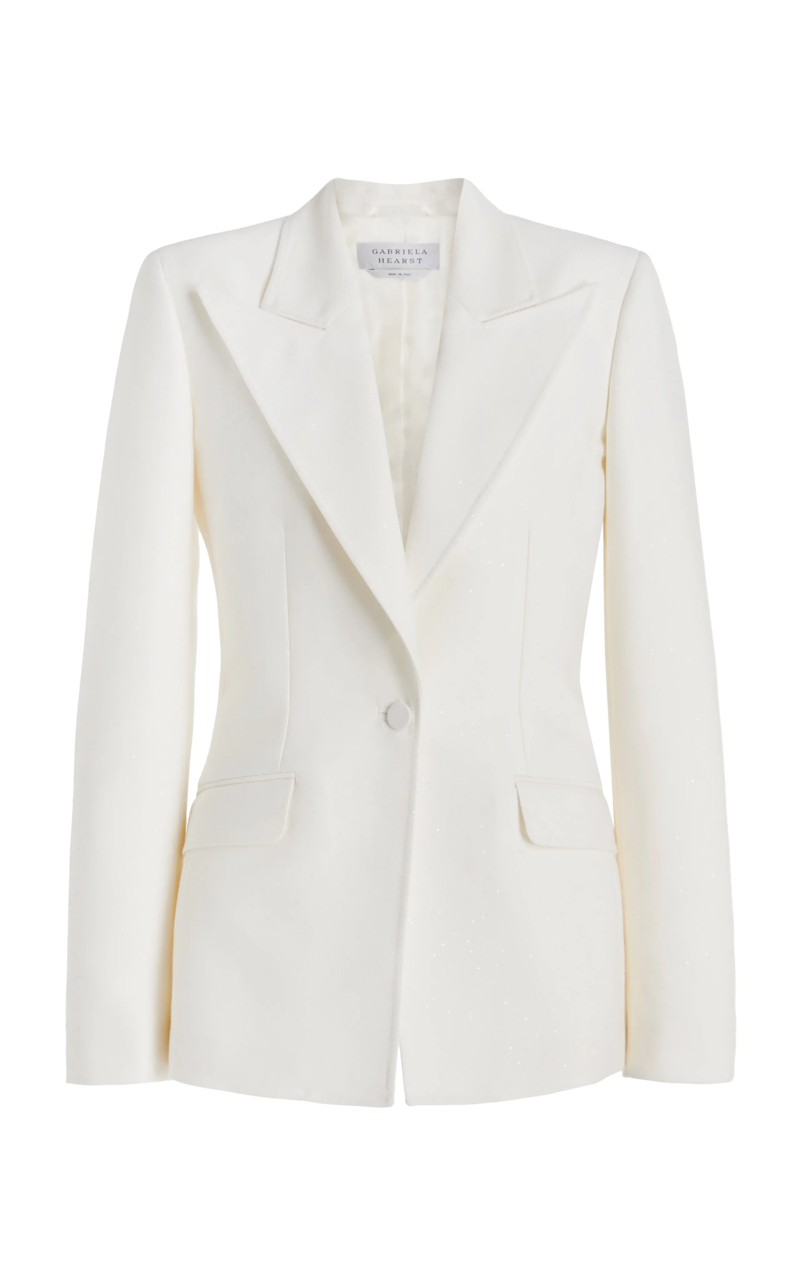 Leiva Sequin Blazer in Ivory Virgin Wool sold by Gabriela Hearst