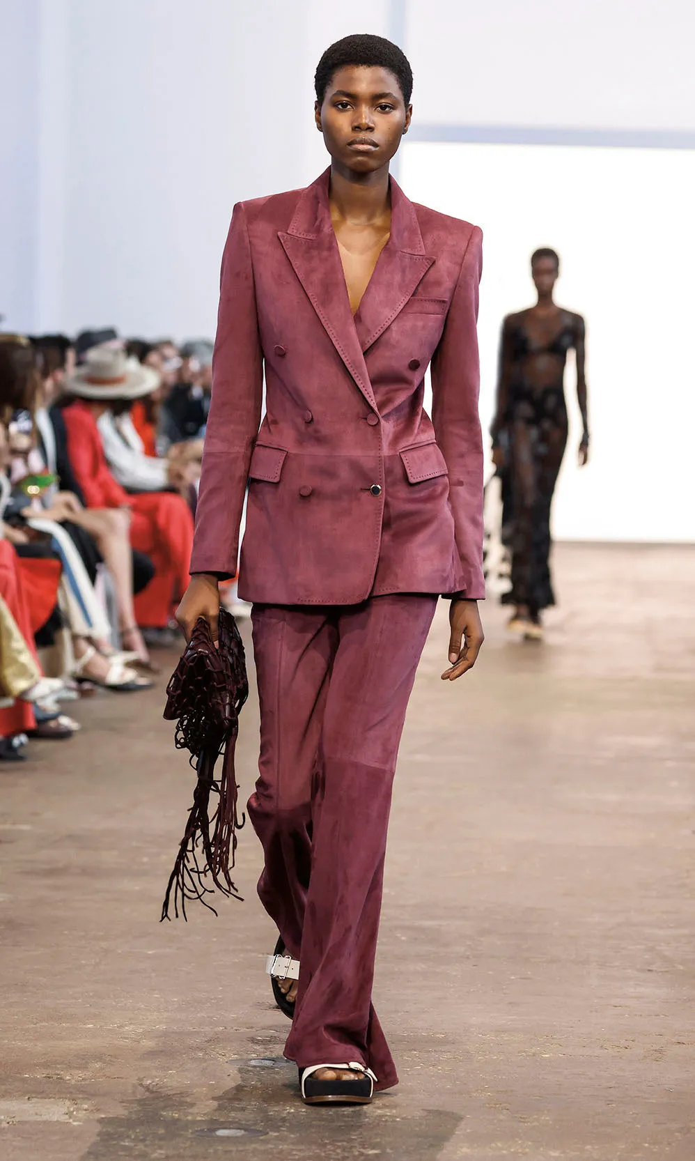 Gavin Blazer in Deep Bordeaux Suede sold by Gabriela Hearst product image thumbnail 2