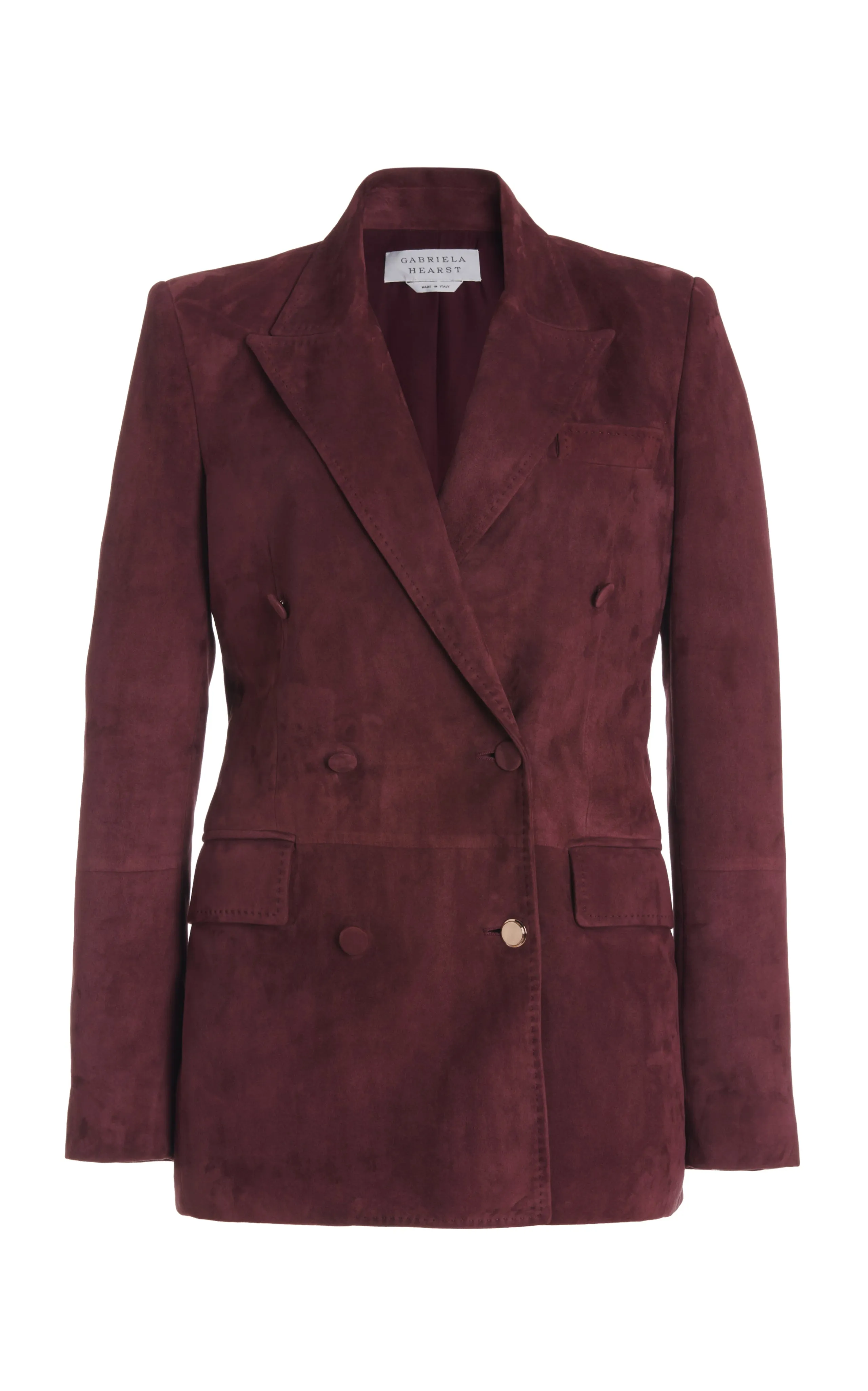 Gavin Blazer in Deep Bordeaux Suede sold by Gabriela Hearst