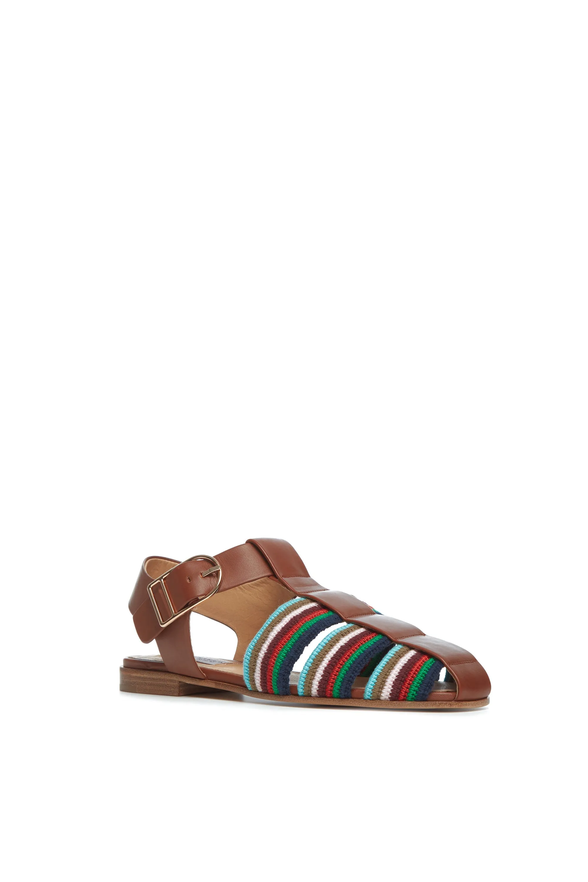 Calla Sandal in Cognac Multi Nappa Leather Crochet sold by Gabriela Hearst product image thumbnail 2