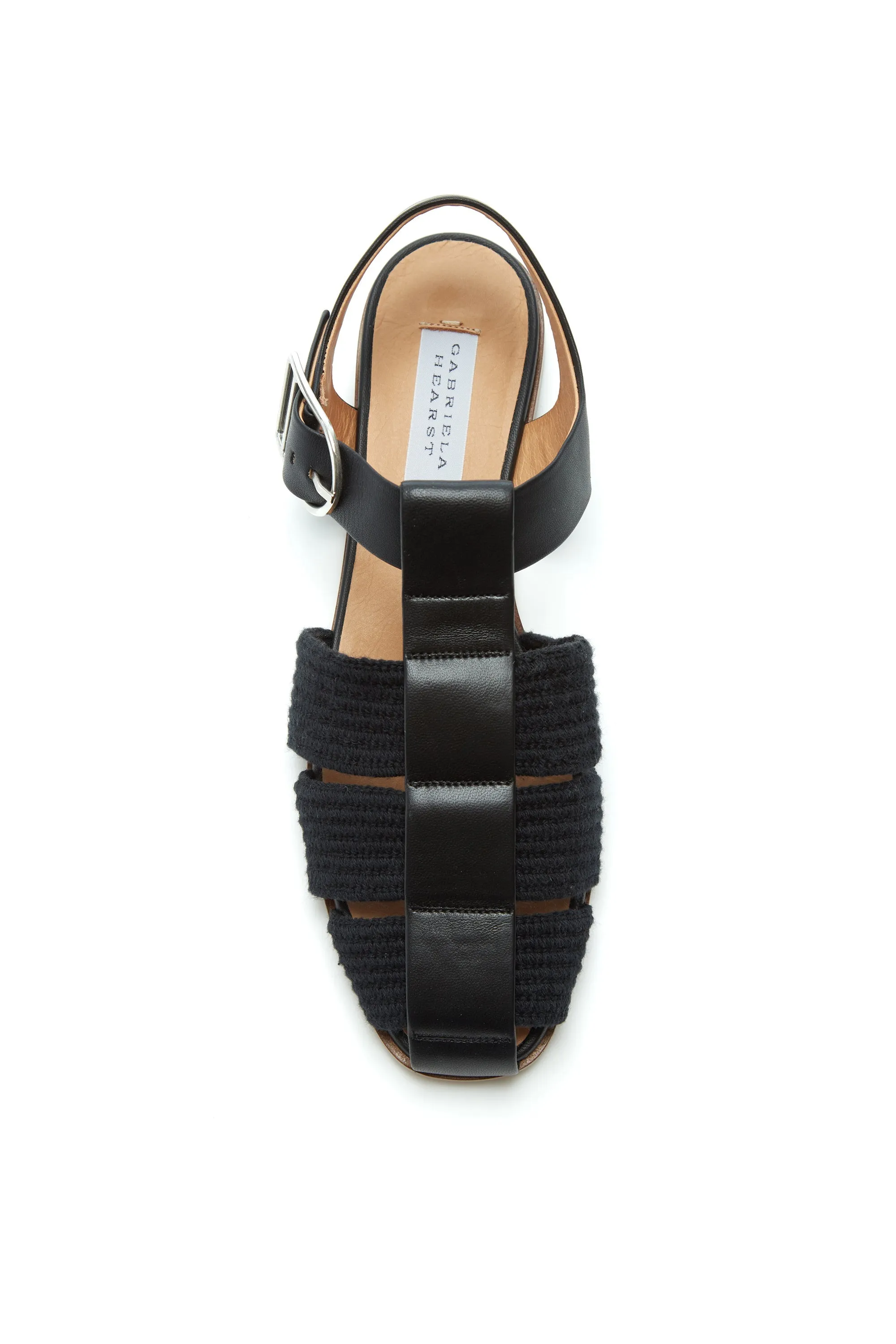 Calla Sandal in Black Nappa Leather Crochet sold by Gabriela Hearst product image thumbnail 4