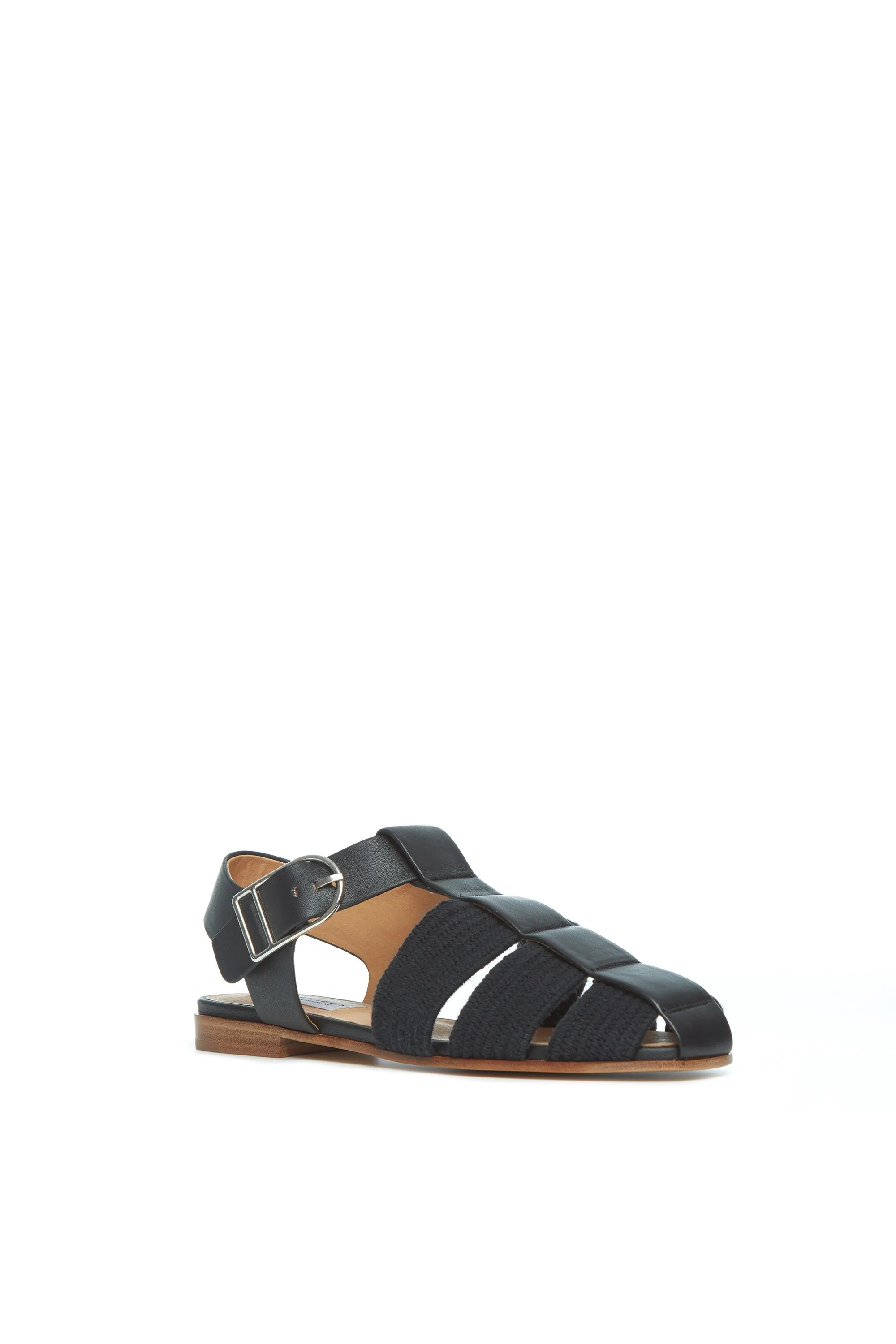 Calla Sandal in Black Nappa Leather Crochet sold by Gabriela Hearst product image thumbnail 2