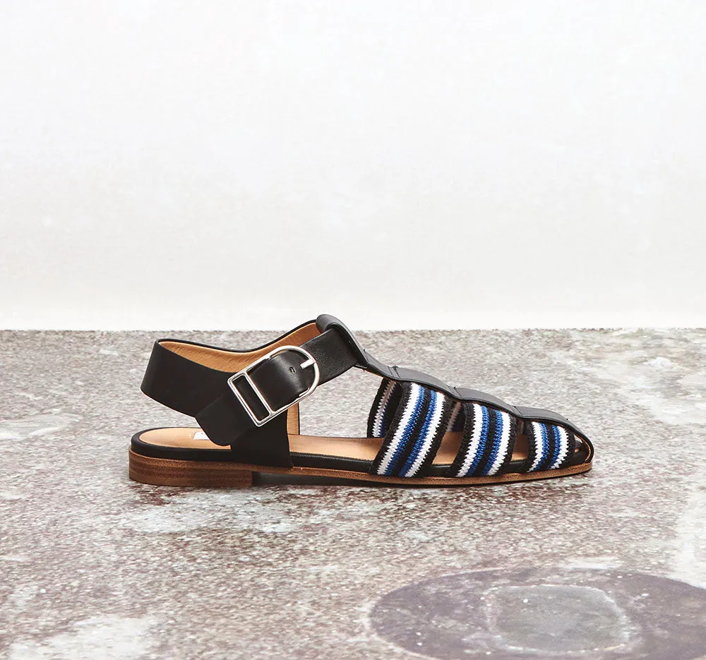 Calla Sandal in Black Multi Nappa Leather Crochet sold by Gabriela Hearst product image thumbnail 5