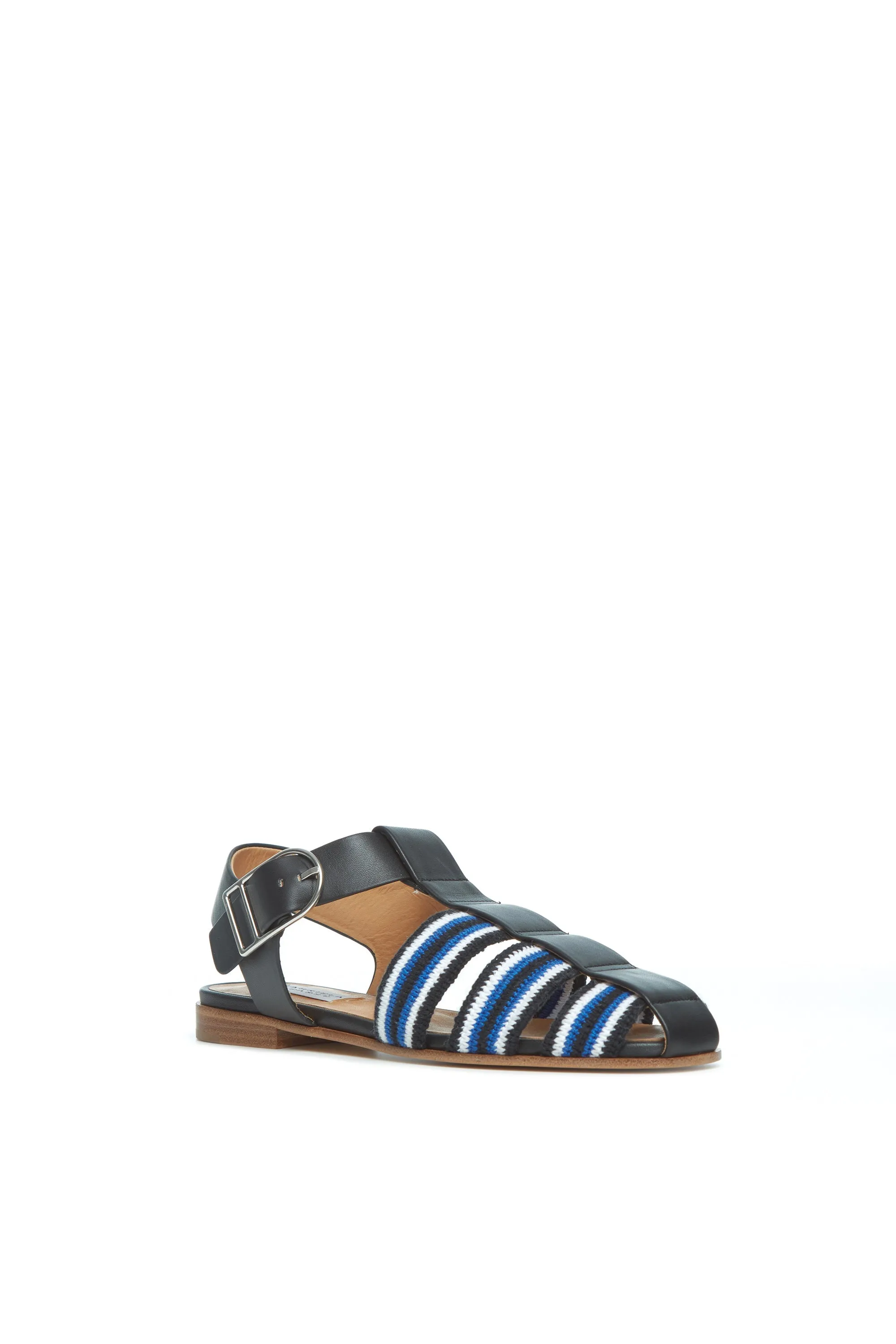 Calla Sandal in Black Multi Nappa Leather Crochet sold by Gabriela Hearst product image thumbnail 2