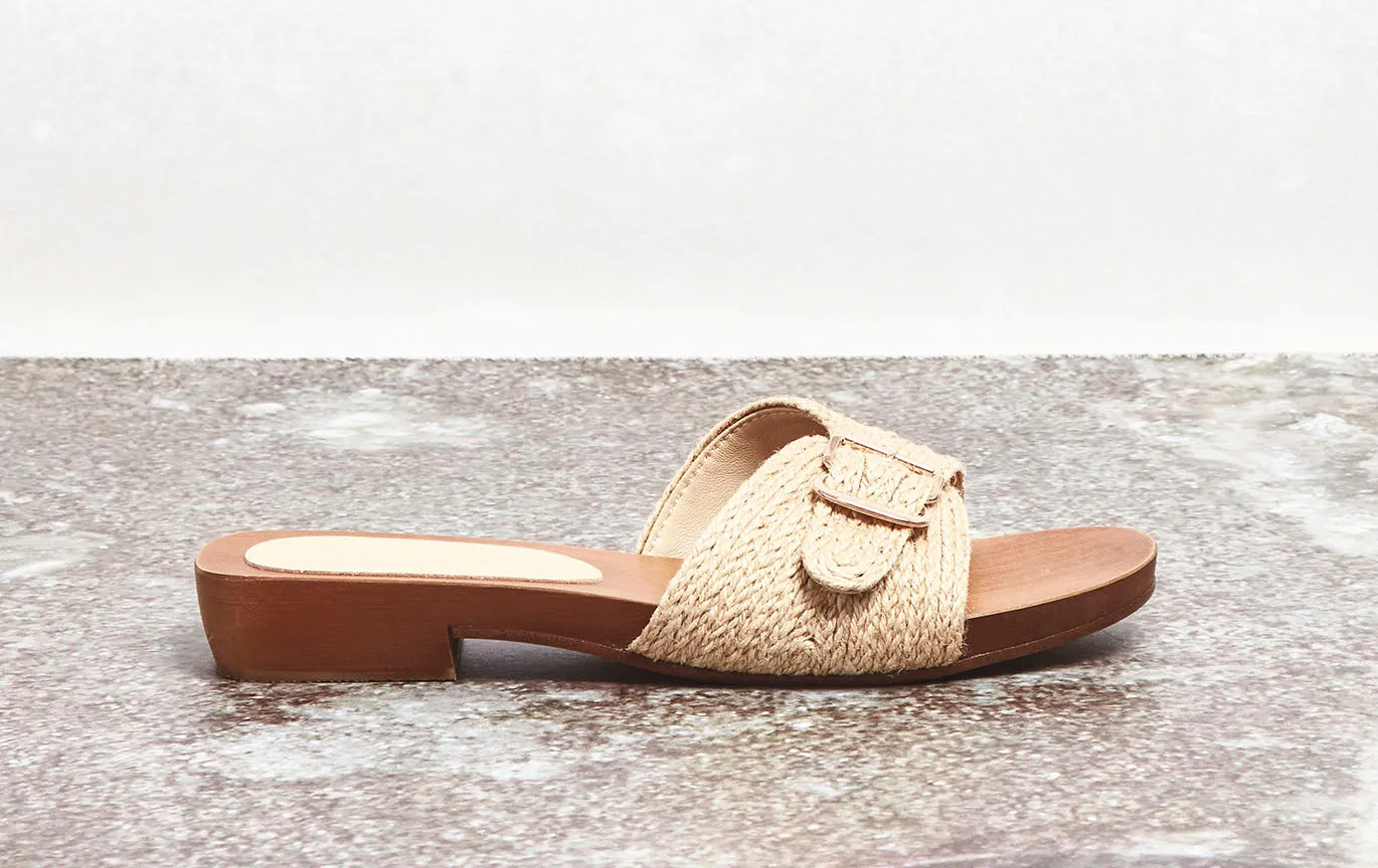 Clover Slide Sandal in Cream Leather Jute sold by Gabriela Hearst product image thumbnail 5