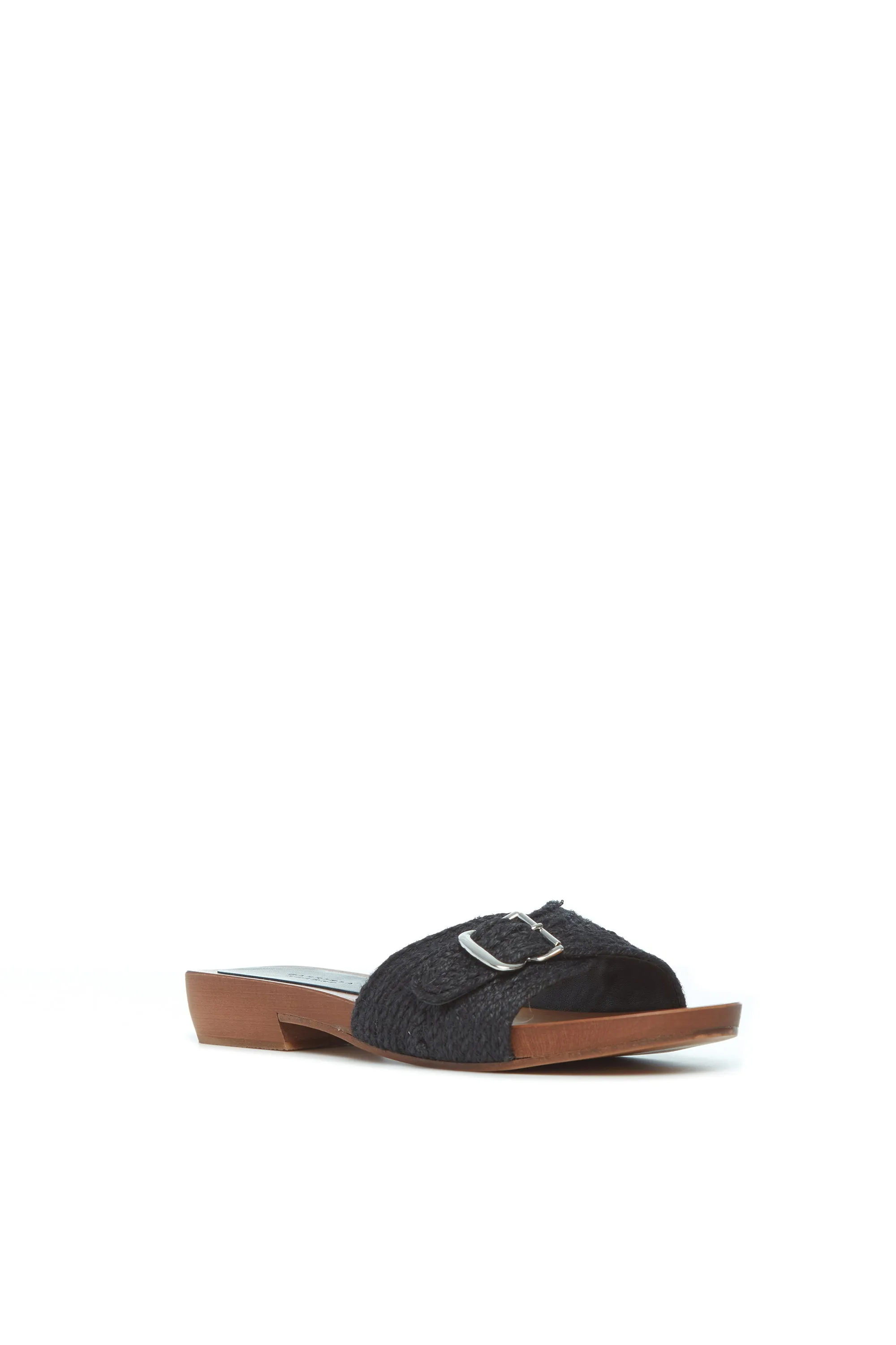Clover Slide Sandal in Black Leather Jute sold by Gabriela Hearst product image thumbnail 2