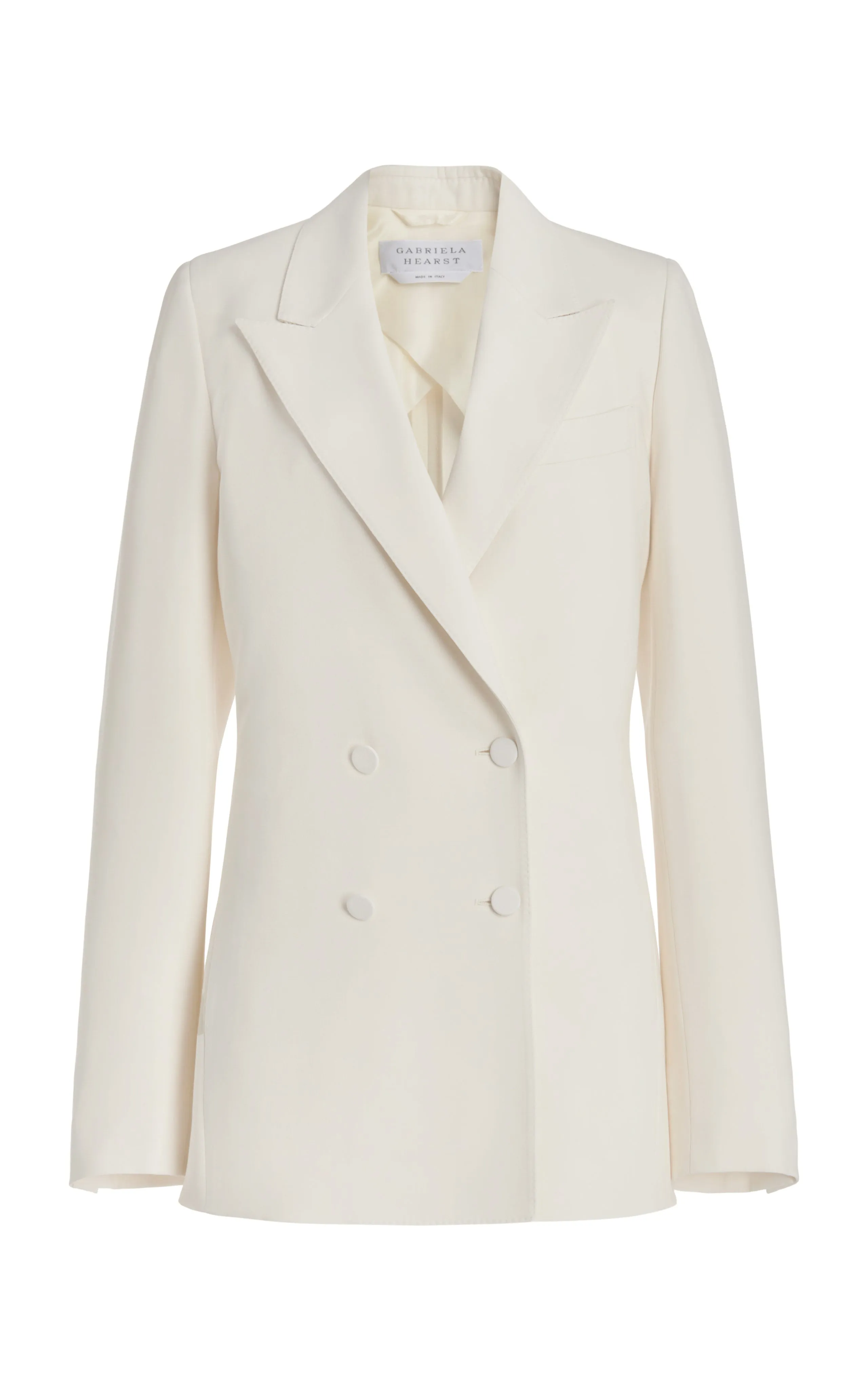 Damus Blazer in Ivory Silk Wool Cady sold by Gabriela Hearst