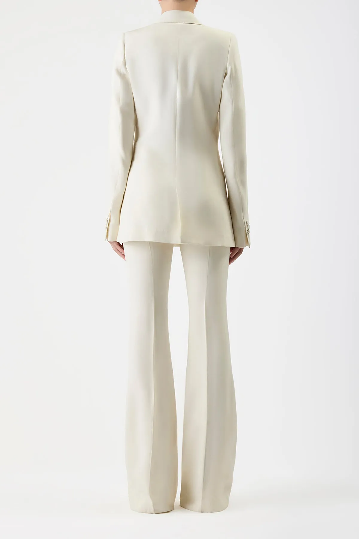 Damus Blazer in Ivory Silk Wool Cady sold by Gabriela Hearst product image thumbnail 3