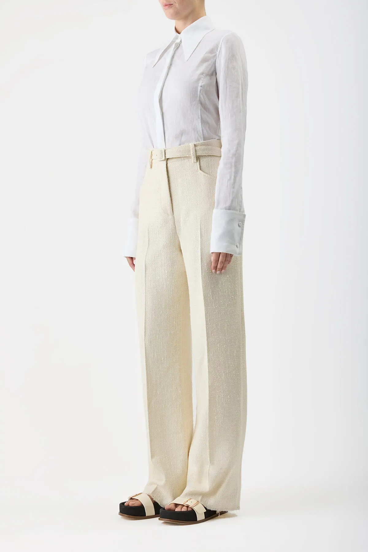 Albruna Shirt in White Aloe Linen sold by Gabriela Hearst product image thumbnail 4