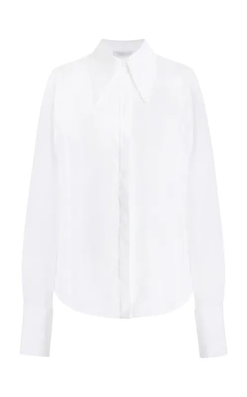 Albruna Shirt in White Aloe Linen sold by Gabriela Hearst