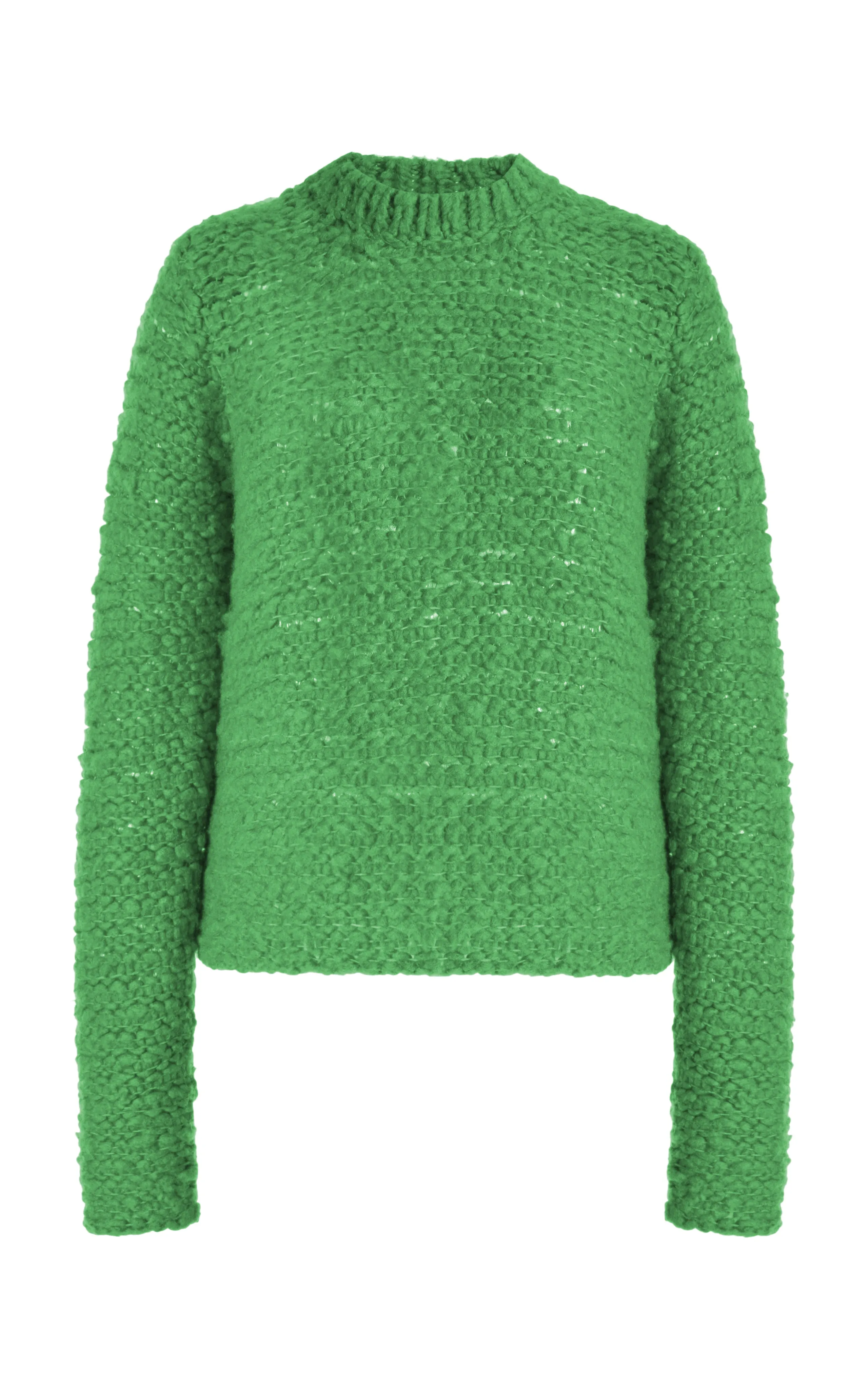 Durand Knit Sweater in Peridot Green Welfat Cashmere sold by Gabriela Hearst