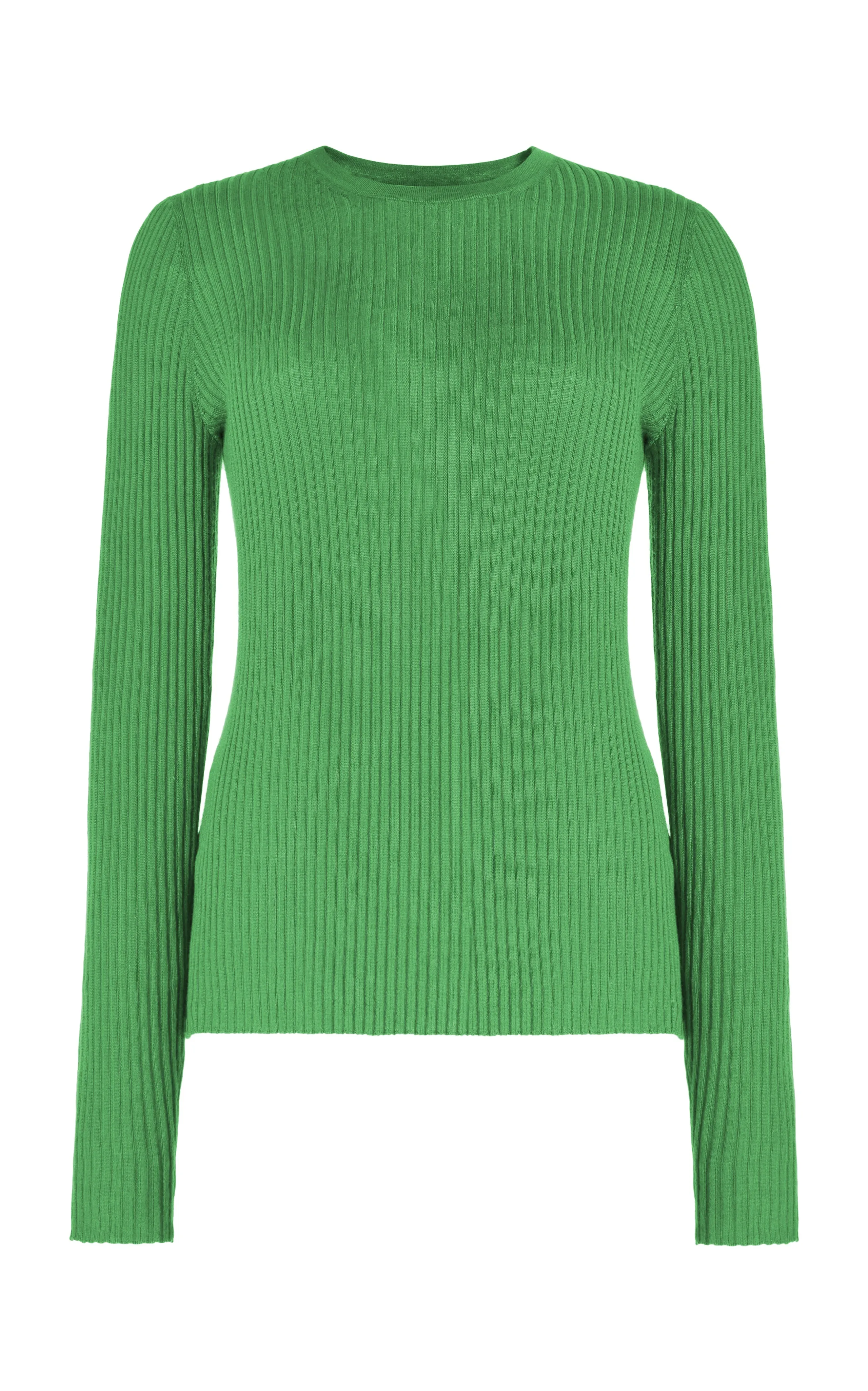 Browning Knit Sweater in Peridot Green Cashmere Silk sold by Gabriela Hearst
