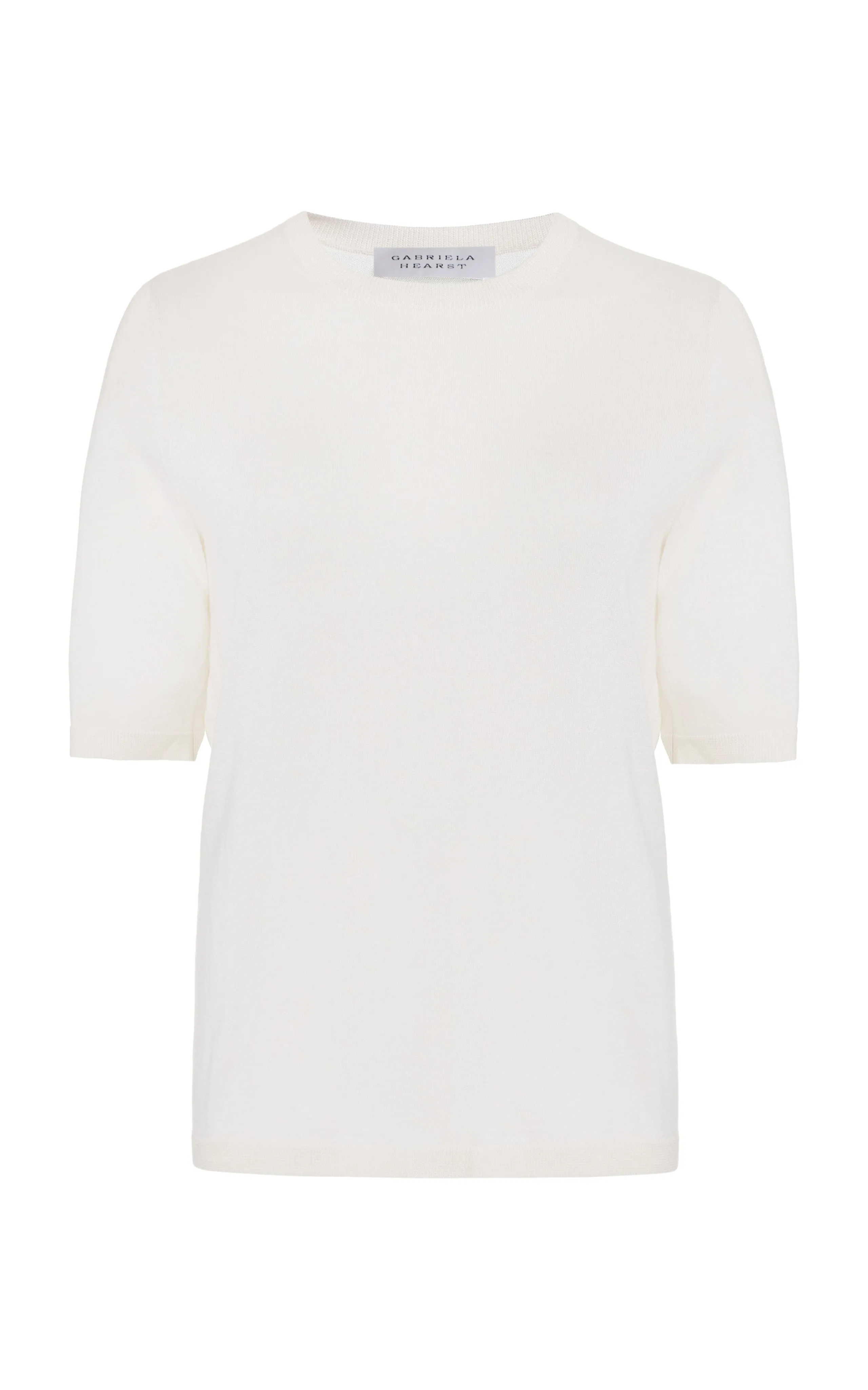 Brunner Knit T-Shirt in Ivory Cashmere Silk sold by Gabriela Hearst