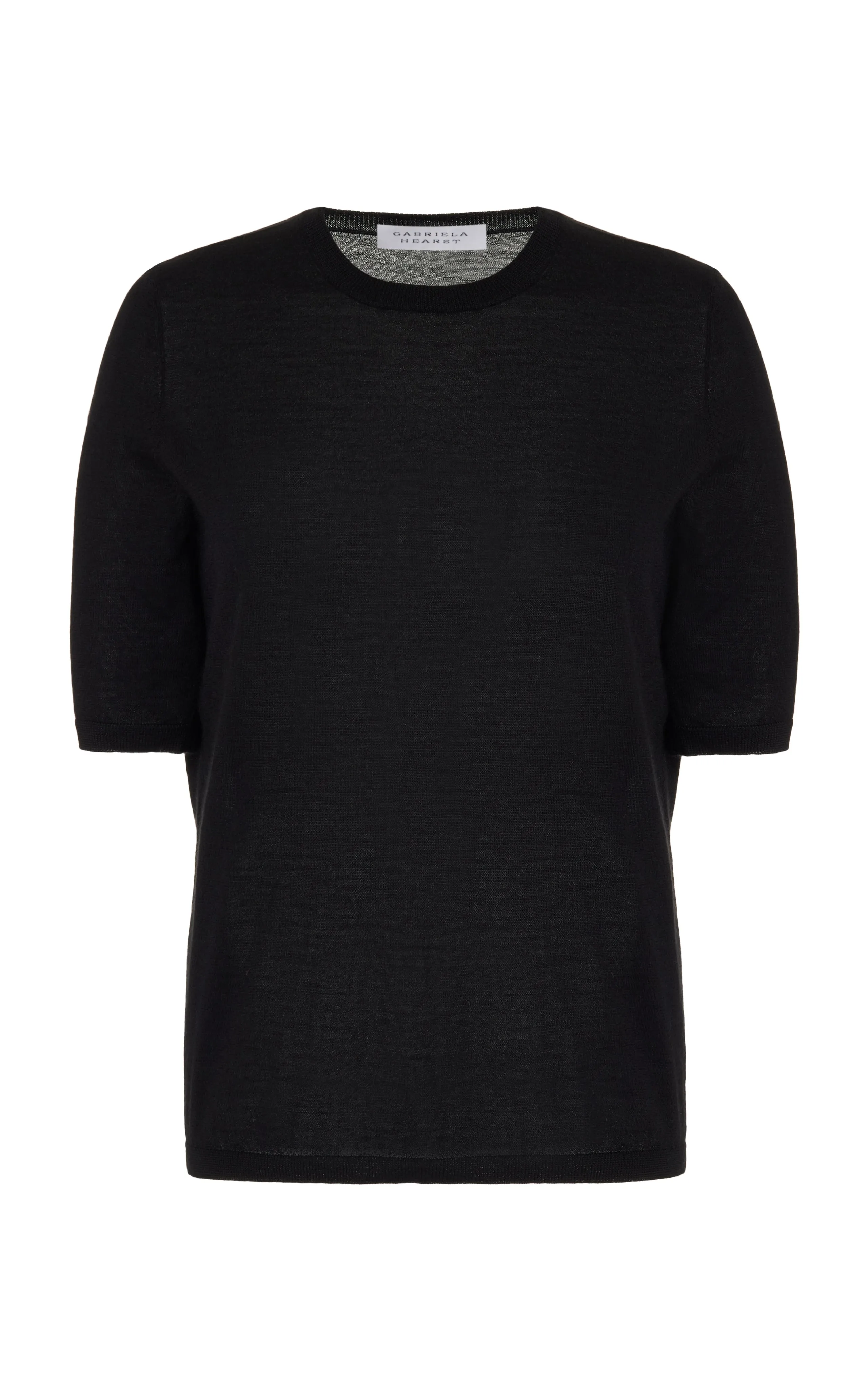 Brunner Knit T-Shirt in Black Cashmere Silk sold by Gabriela Hearst