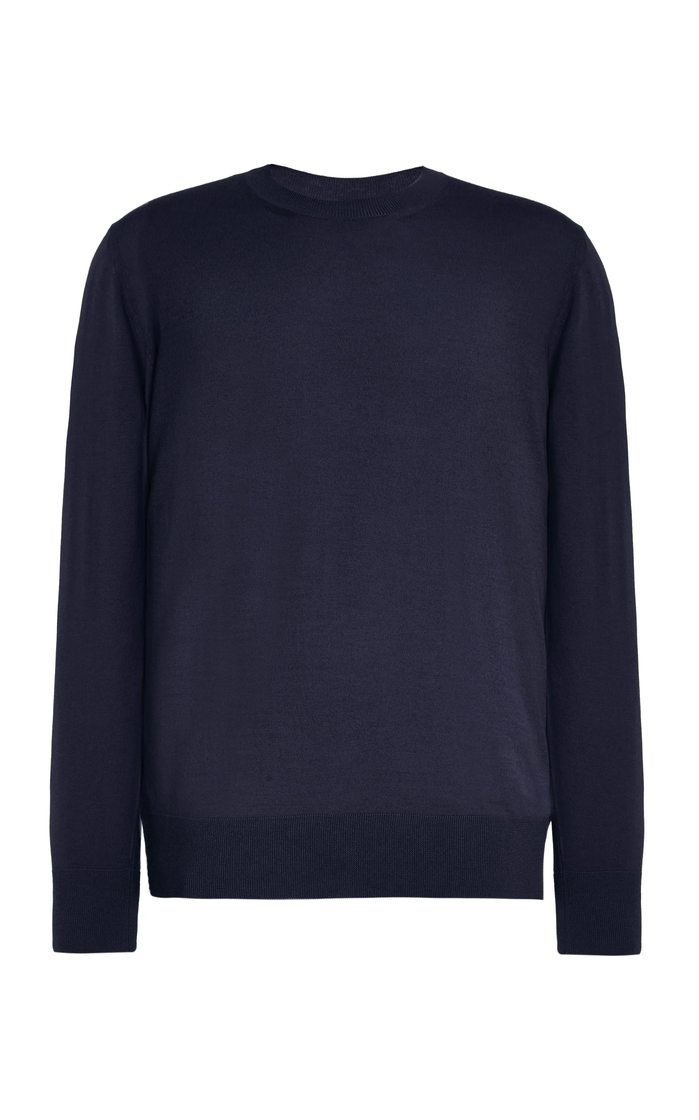 Palco Knit Crewneck in Navy Merino Wool sold by Gabriela Hearst