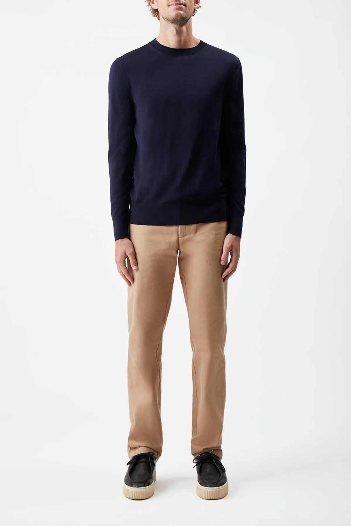 Palco Knit Crewneck in Navy Merino Wool sold by Gabriela Hearst product image thumbnail 2