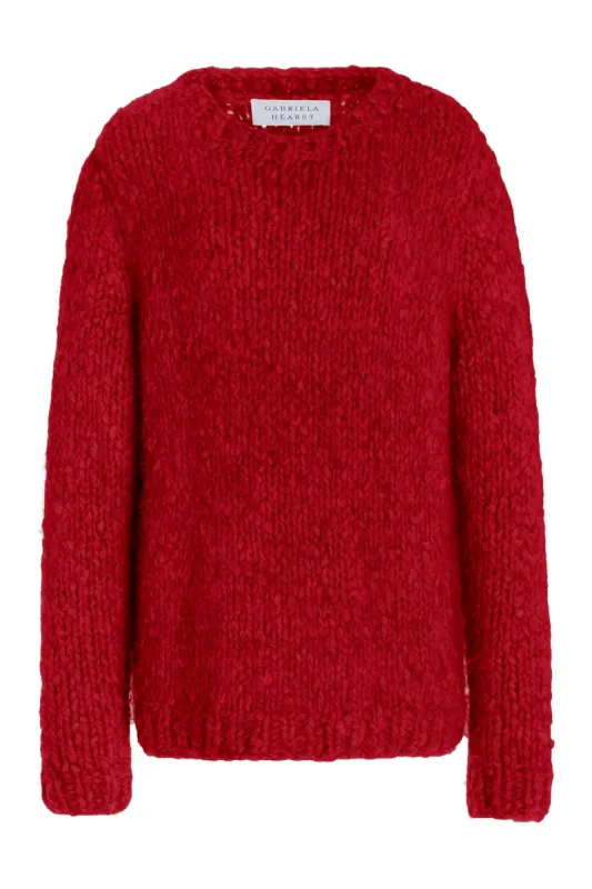 Lawrence Knit Sweater in Red Welfat Cashmere sold by Gabriela Hearst