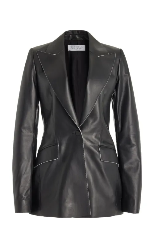 Leiva Blazer in Black Nappa Leather sold by Gabriela Hearst