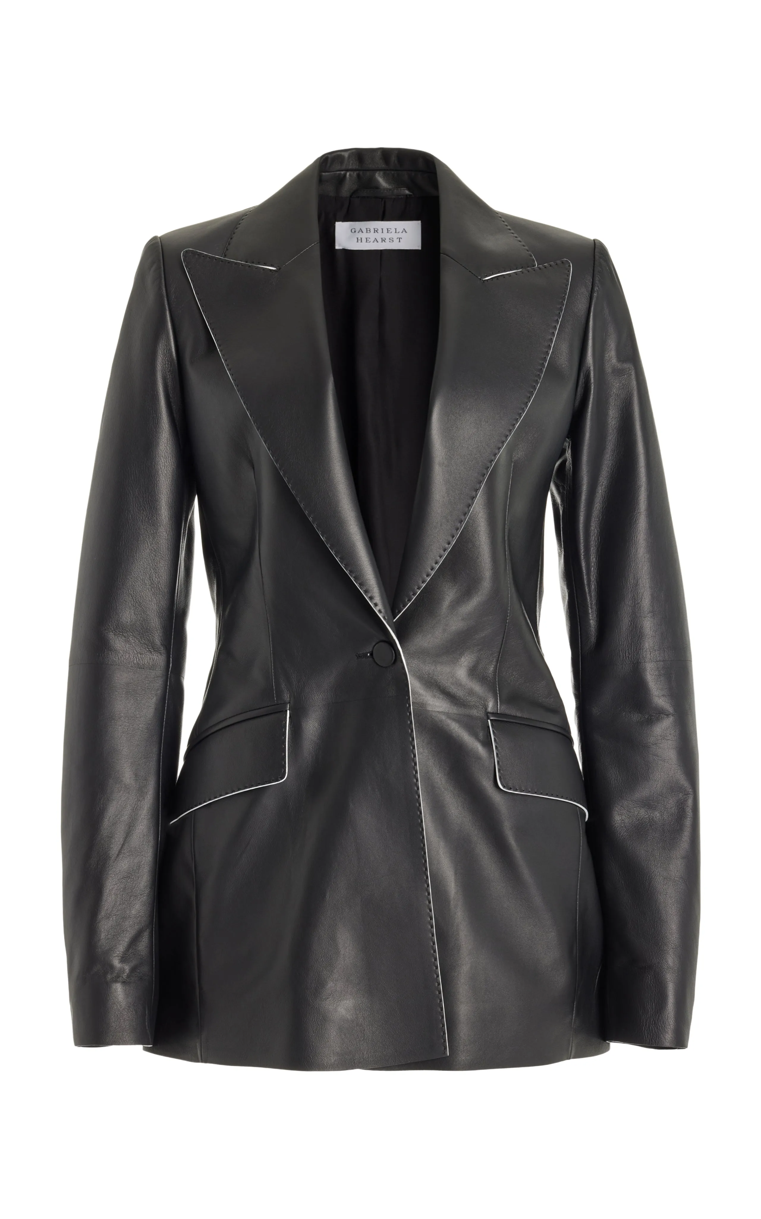 Leiva Blazer in Black Nappa Leather sold by Gabriela Hearst