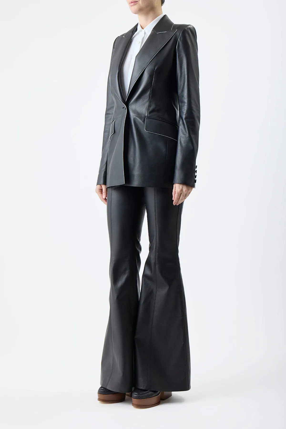 Leiva Blazer in Black Nappa Leather sold by Gabriela Hearst product image thumbnail 4