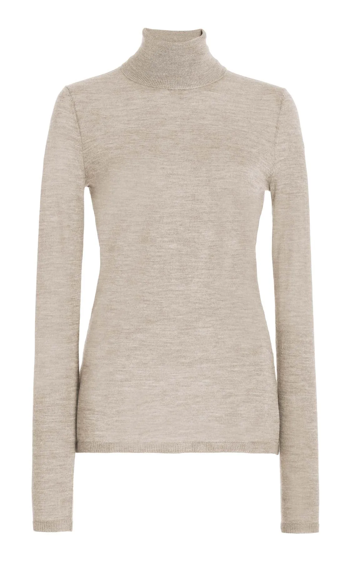 Costa Knit Turtleneck in Oatmeal Cashmere Silk sold by Gabriela Hearst