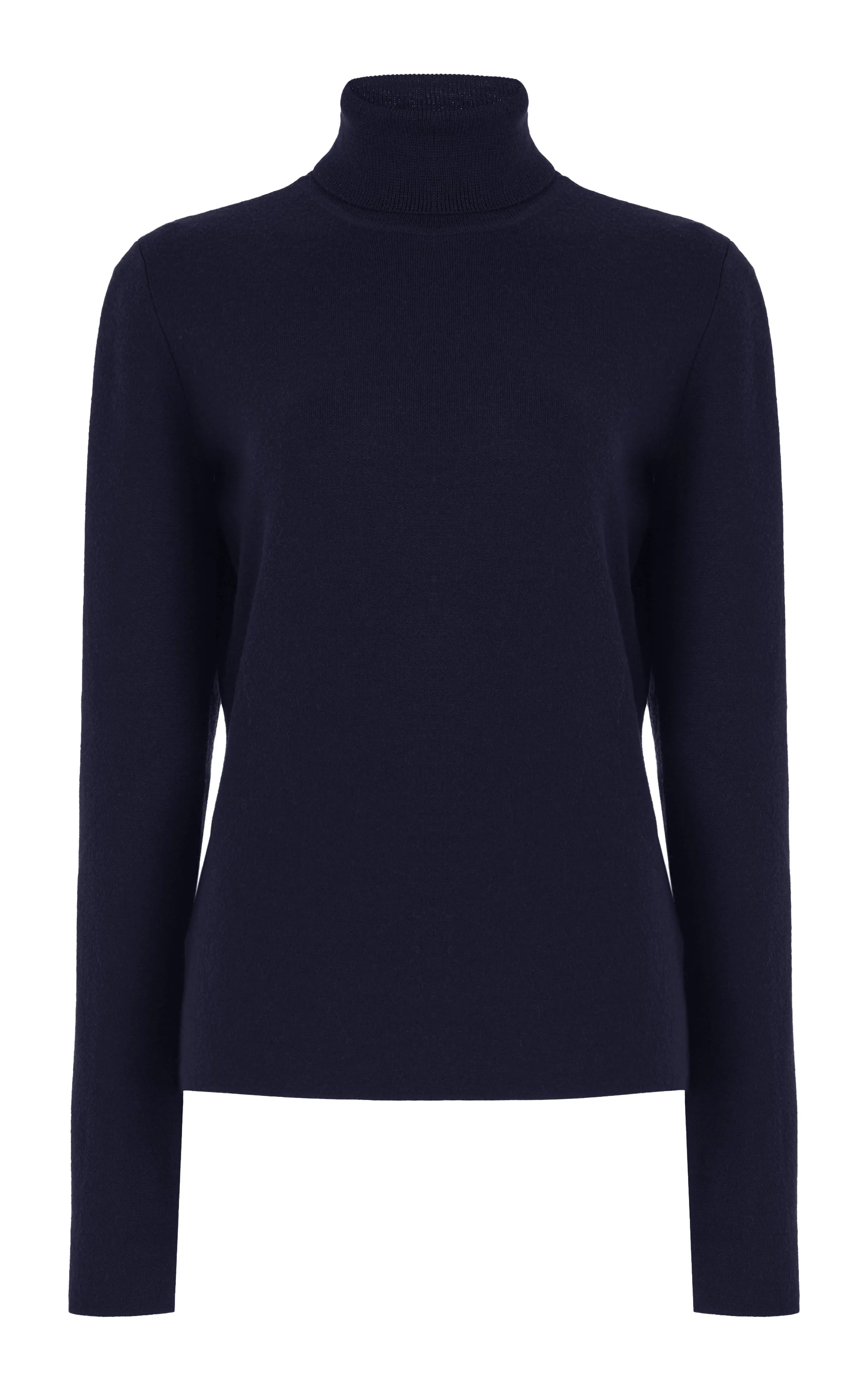 May Knit Turtleneck in Dark Navy Merino Wool Cashmere sold by Gabriela Hearst