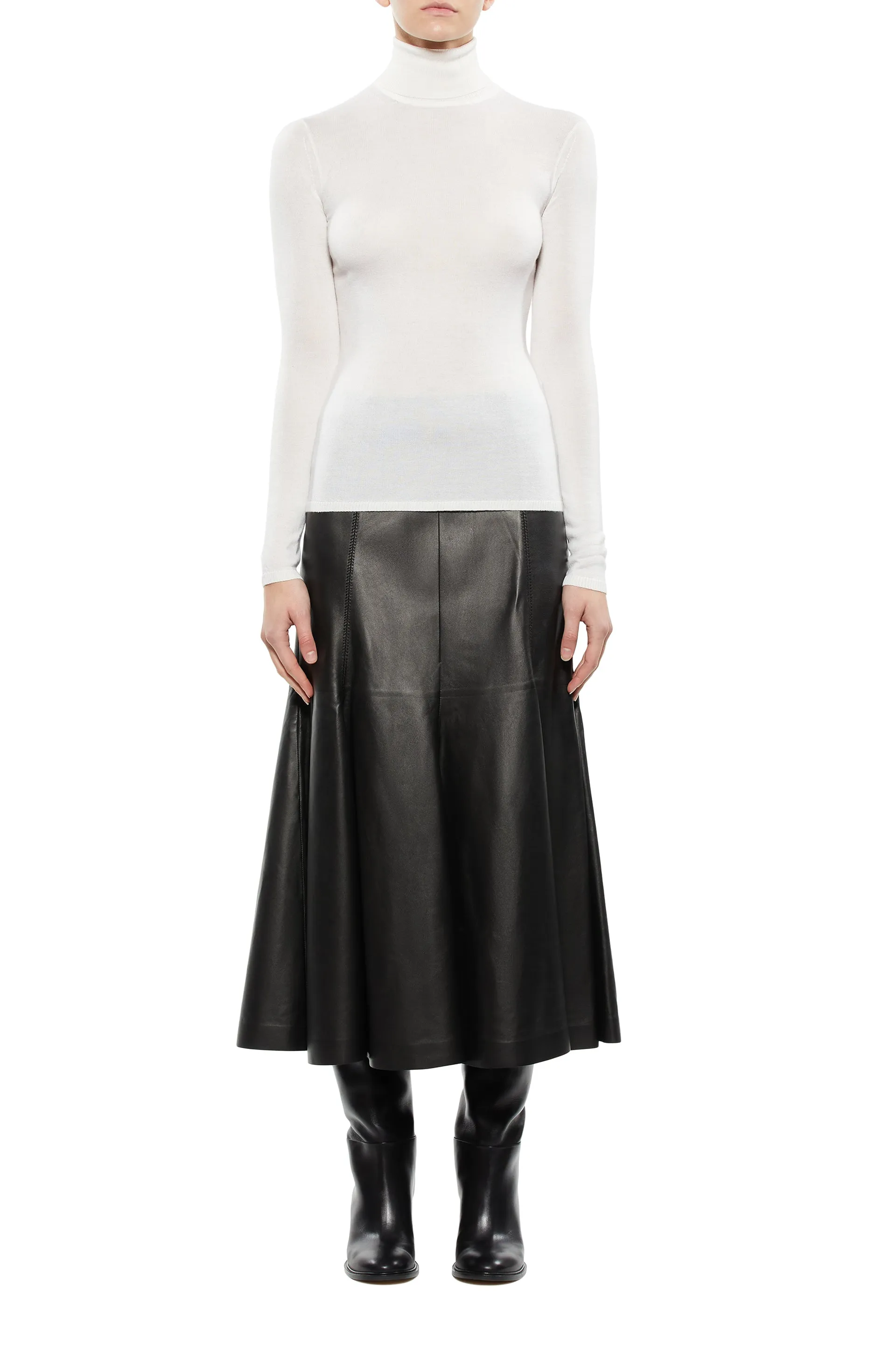 Costa Knit Turtleneck in Ivory Cashmere Silk sold by Gabriela Hearst product image thumbnail 2