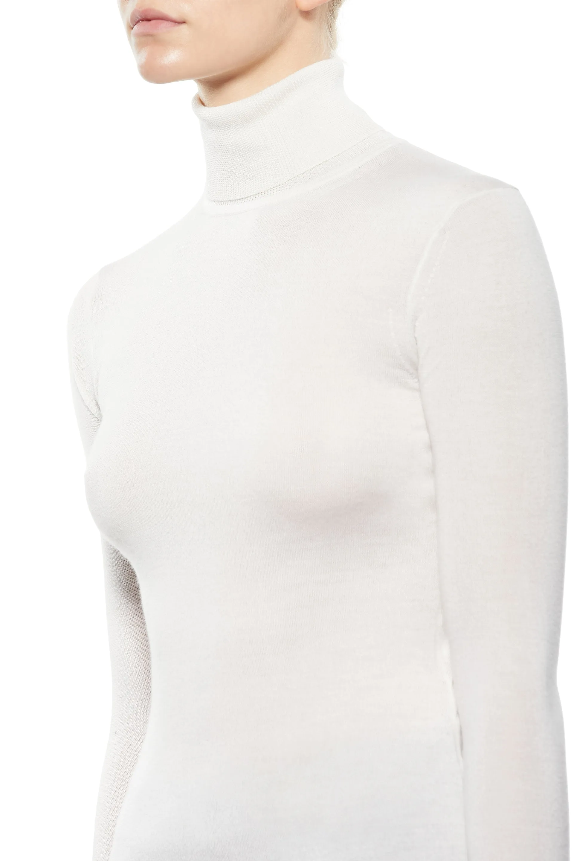 Costa Knit Turtleneck in Ivory Cashmere Silk sold by Gabriela Hearst product image thumbnail 5