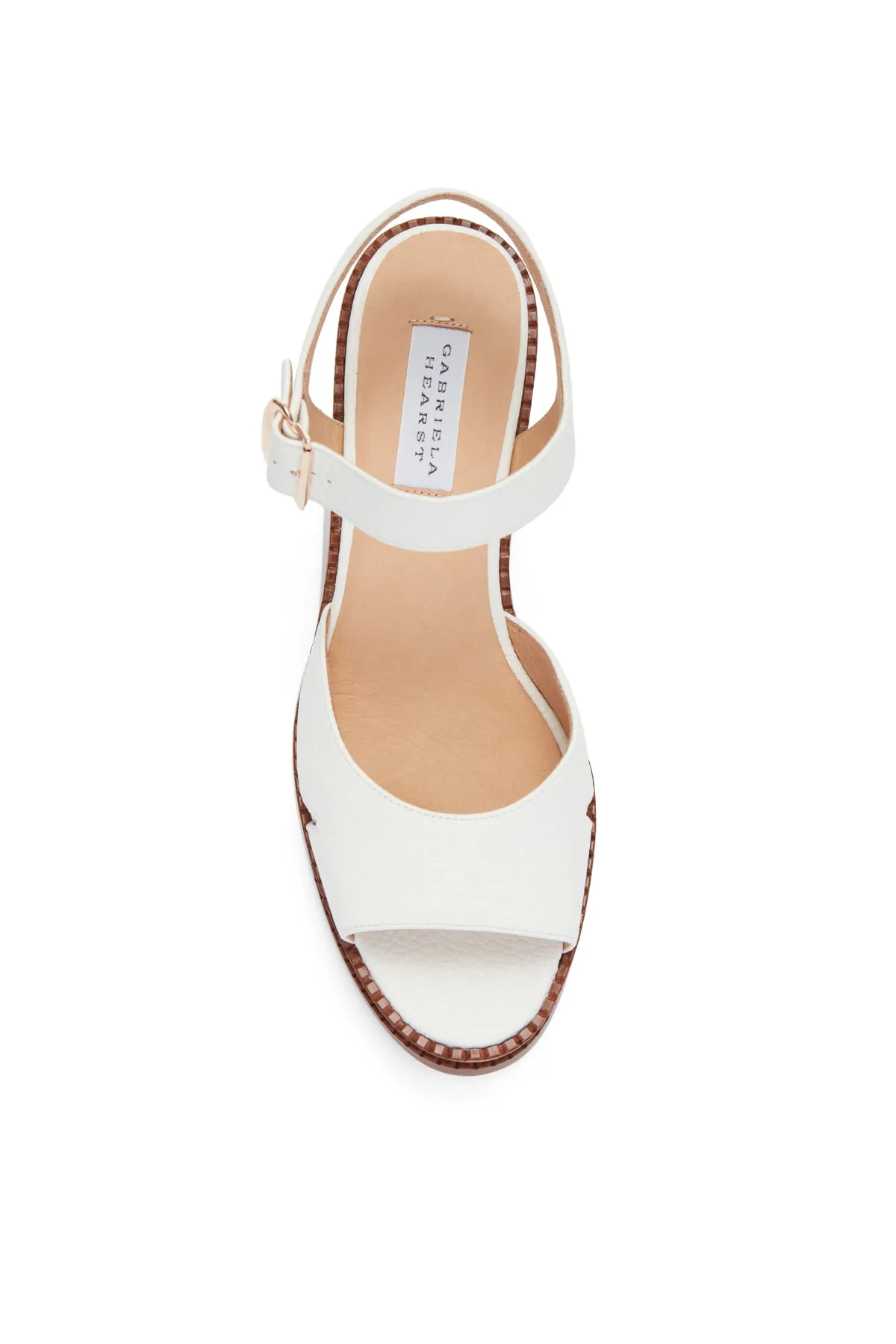 Zuri Platform Sandal in Cream Textured Leather sold by Gabriela Hearst product image thumbnail 4