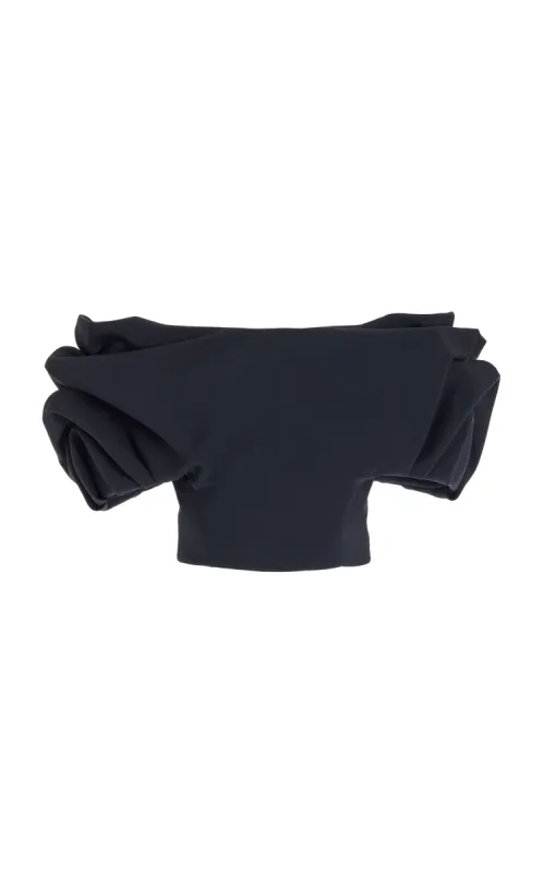 Erwan Top in Black Silk Wool Cady made by Gabriela Hearst