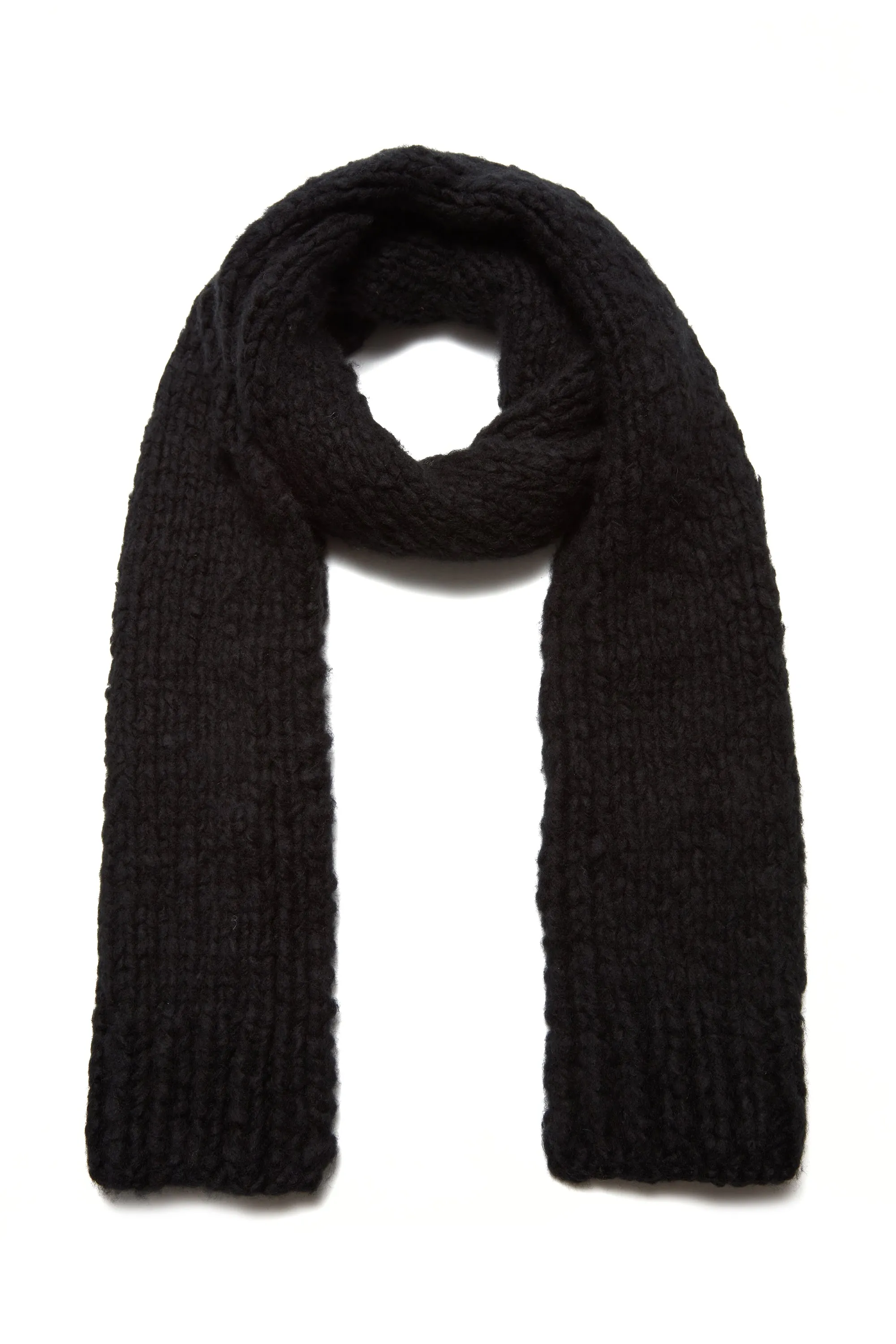 Pyke Knit Scarf in Black Welfat Cashmere sold by Gabriela Hearst product image thumbnail 2