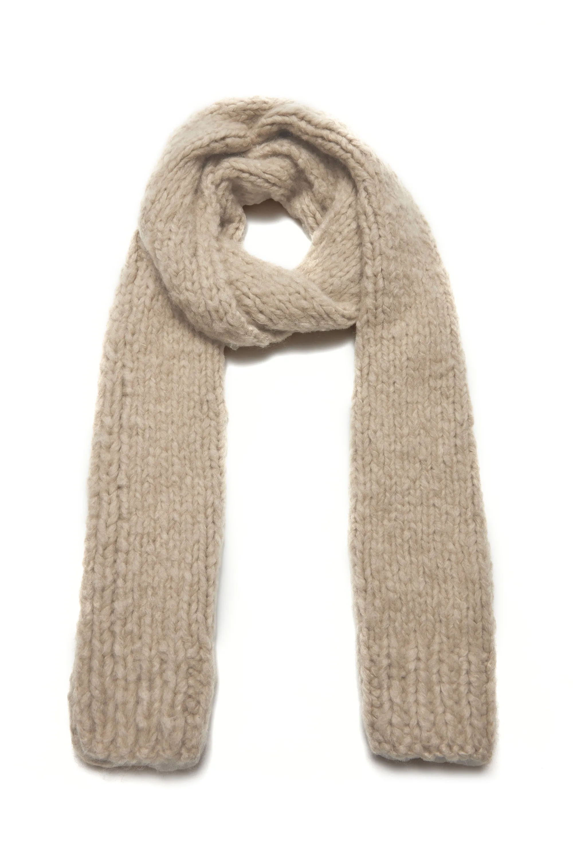 Pyke Knit Scarf in Oatmeal Welfat Cashmere sold by Gabriela Hearst product image thumbnail 2