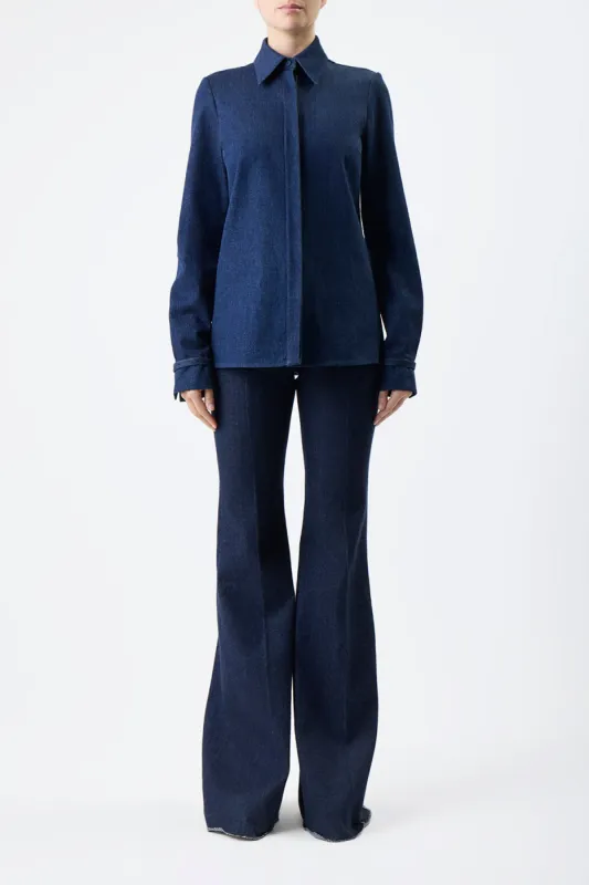 Cruz Shirt in Organic Raw Denim sold by Gabriela Hearst
