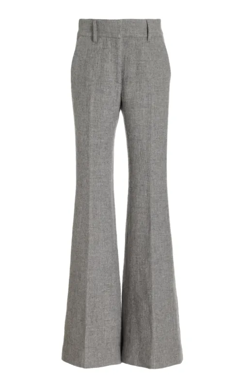 Rhein Pant in Light Grey Melange Cashmere Linen sold by Gabriela Hearst