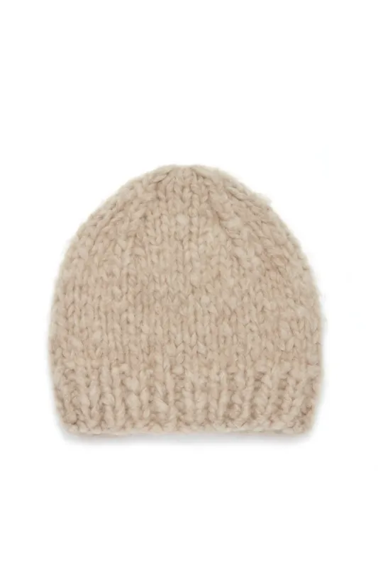 Pacino Knit Hat in Oatmeal Welfat Cashmere sold by Gabriela Hearst