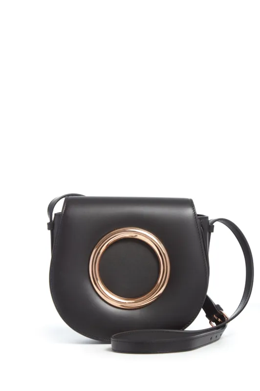 Ring Crossbody Bag in Black Leather sold by Gabriela Hearst