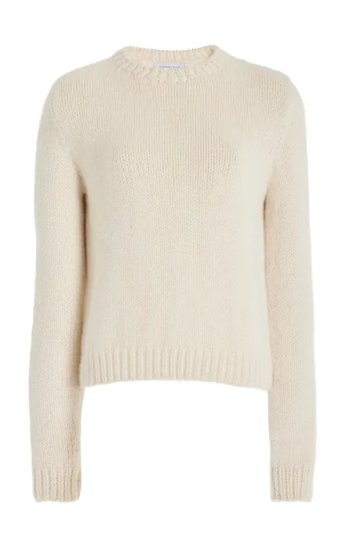 Rhun Knit Sweater in Ivory Cashmere sold by Gabriela Hearst